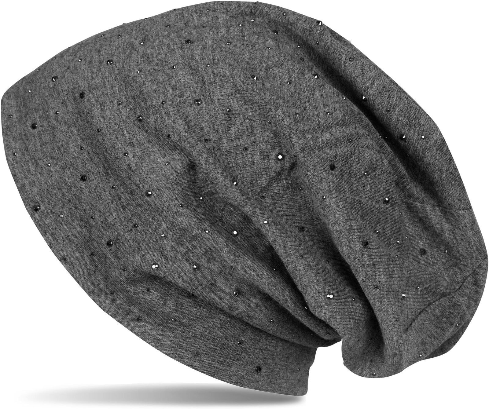 styleBREAKER Beanie "Beanie mit Strass Nieten Applikation" 1 Stk.