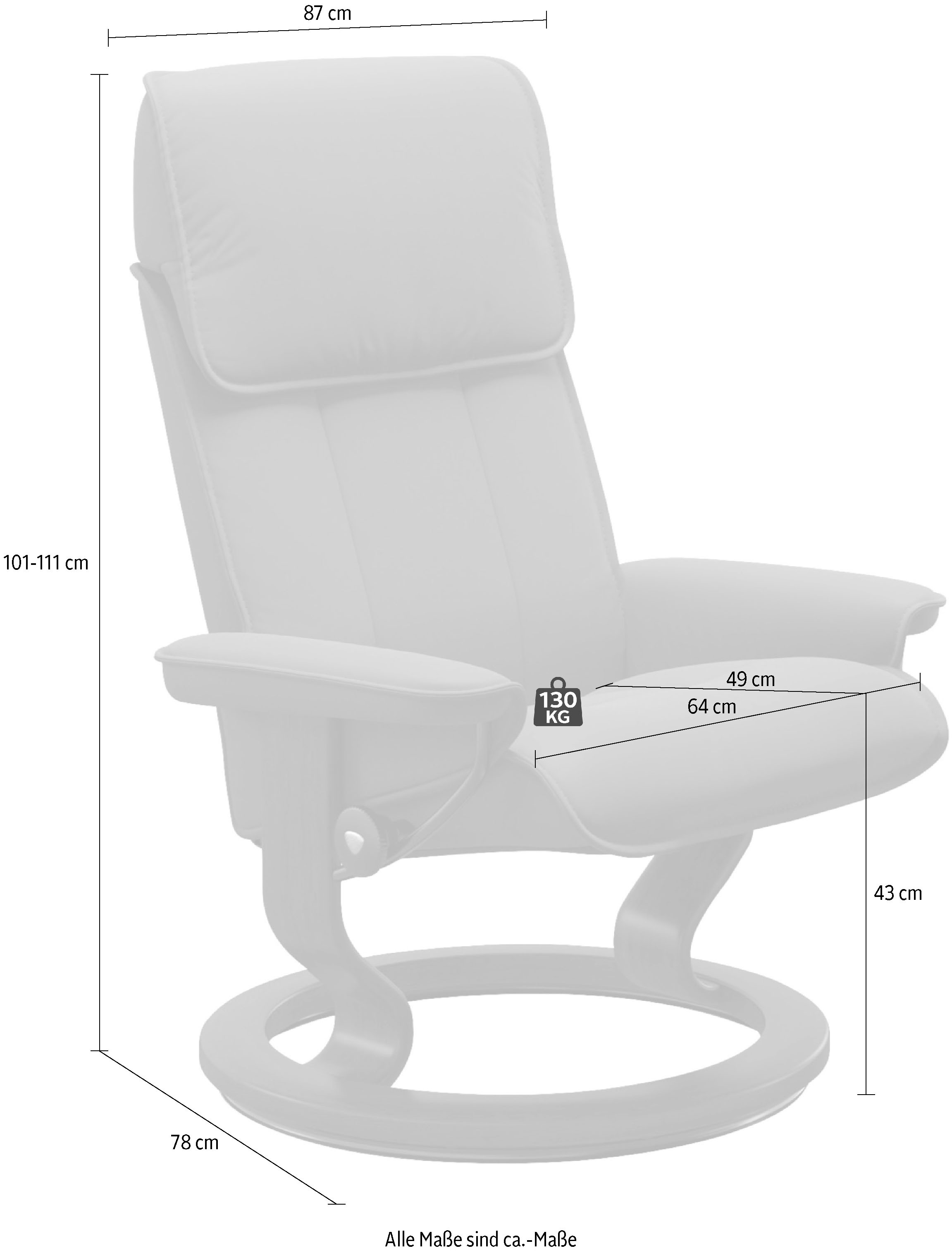 Stressless® Relaxsessel »Admiral«, mit Classic Base, Größe M & L, Gestell Schwarz