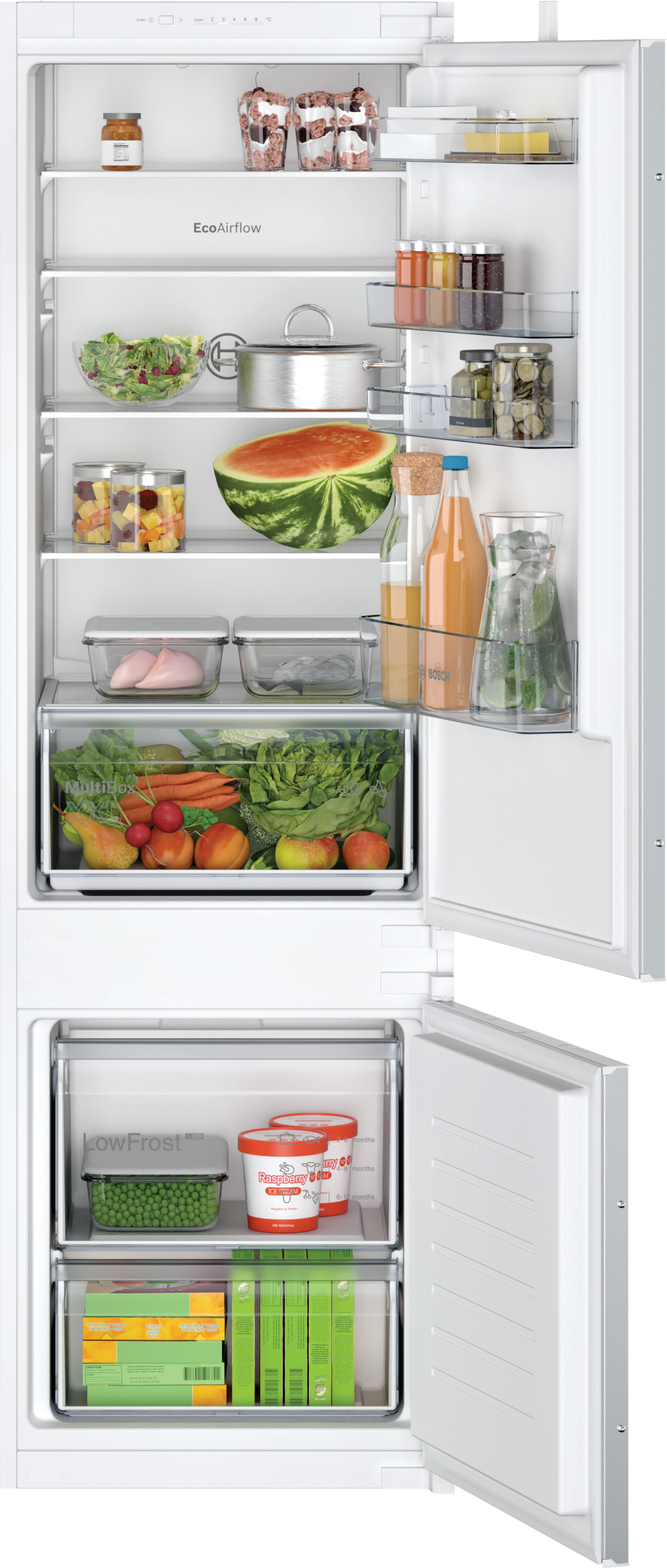 BOSCH Einbaukühlgefrierkombination Serie 2 "KIV87NSE0" 177,2 cm hoch 54,1 c günstig online kaufen