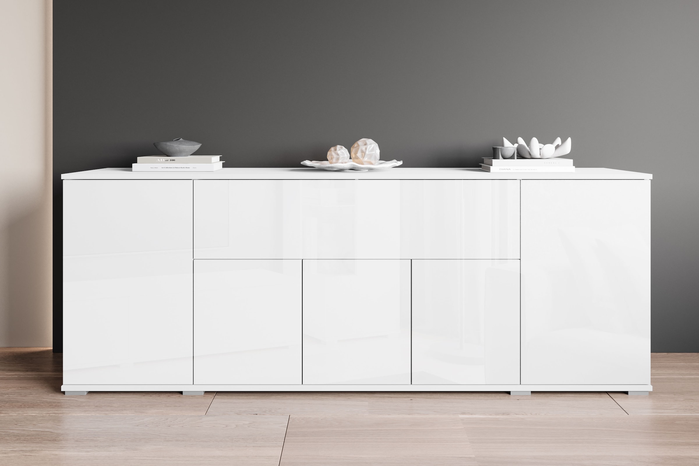 OTTO home Sideboard »Kenia, B/H/T: 180 x 68 x 39,5 cm« 1 Stk. tlg. Push-to-Open, Klappe und verstellbare Einlegeböden