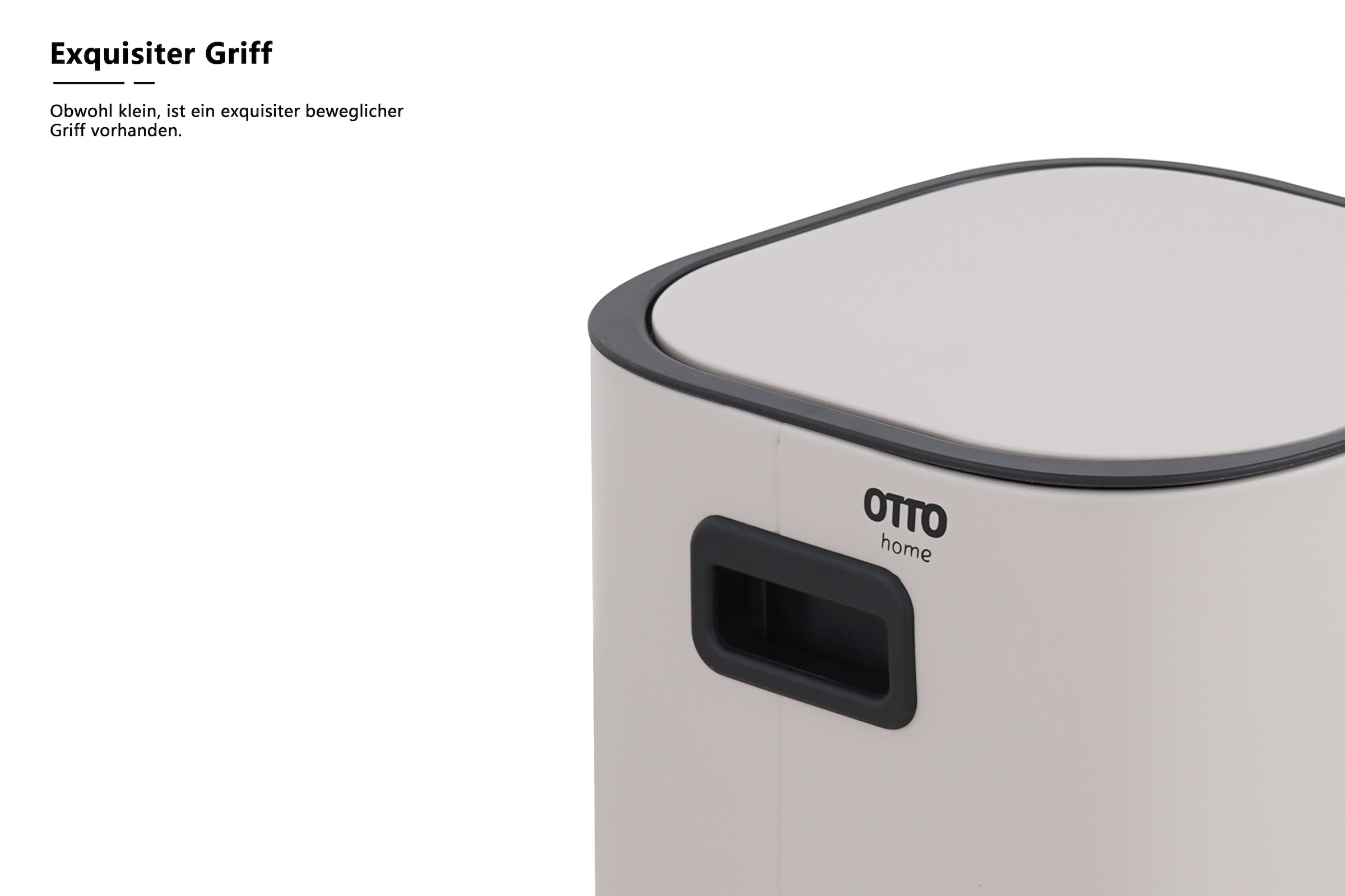OTTO home Mülleimer »Keenna, mit verzögertem Schließmechanismus und verstecktem Griff« 1 Behälter Treteimer für Küche oder Bad, Abfalleimer mit Deckel