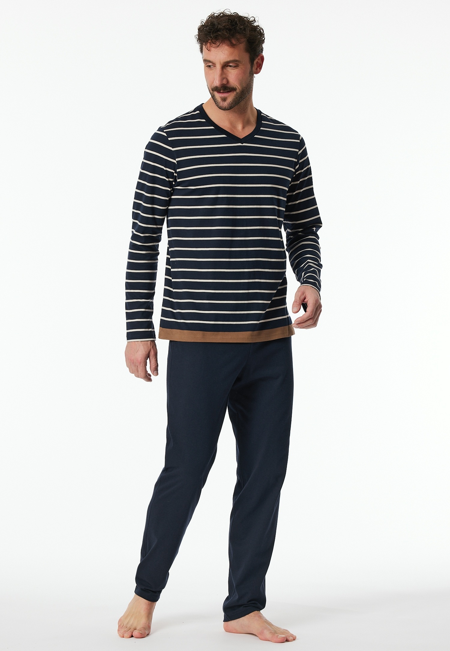 Schiesser Schlafanzug »"Casual Nightwear"«, (2 tlg.), mit Bindekordel