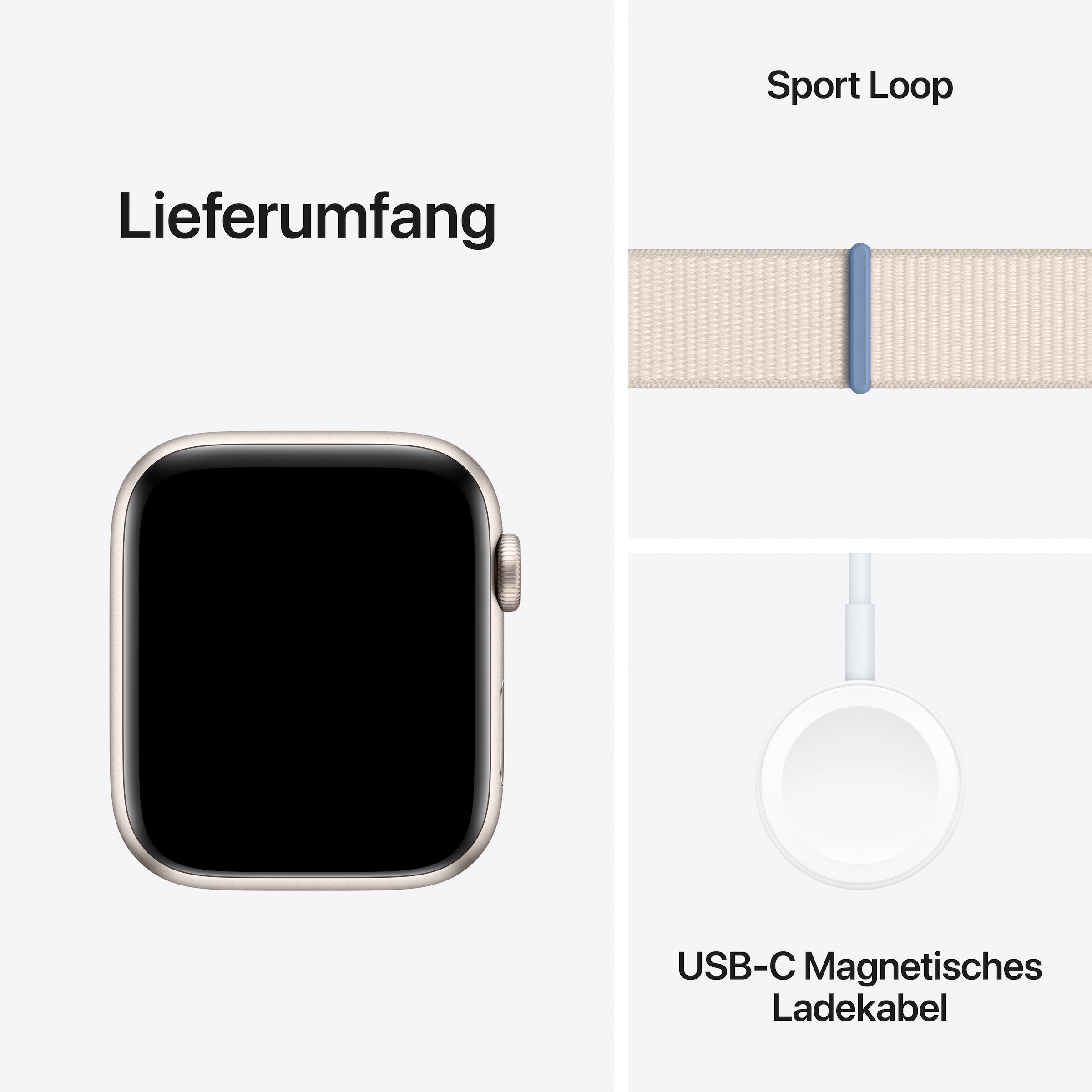 Apple Smartwatch »Watch SE GPS 44 mm Aluminium One-Size«, (Watch OS 10 Sport Loop)