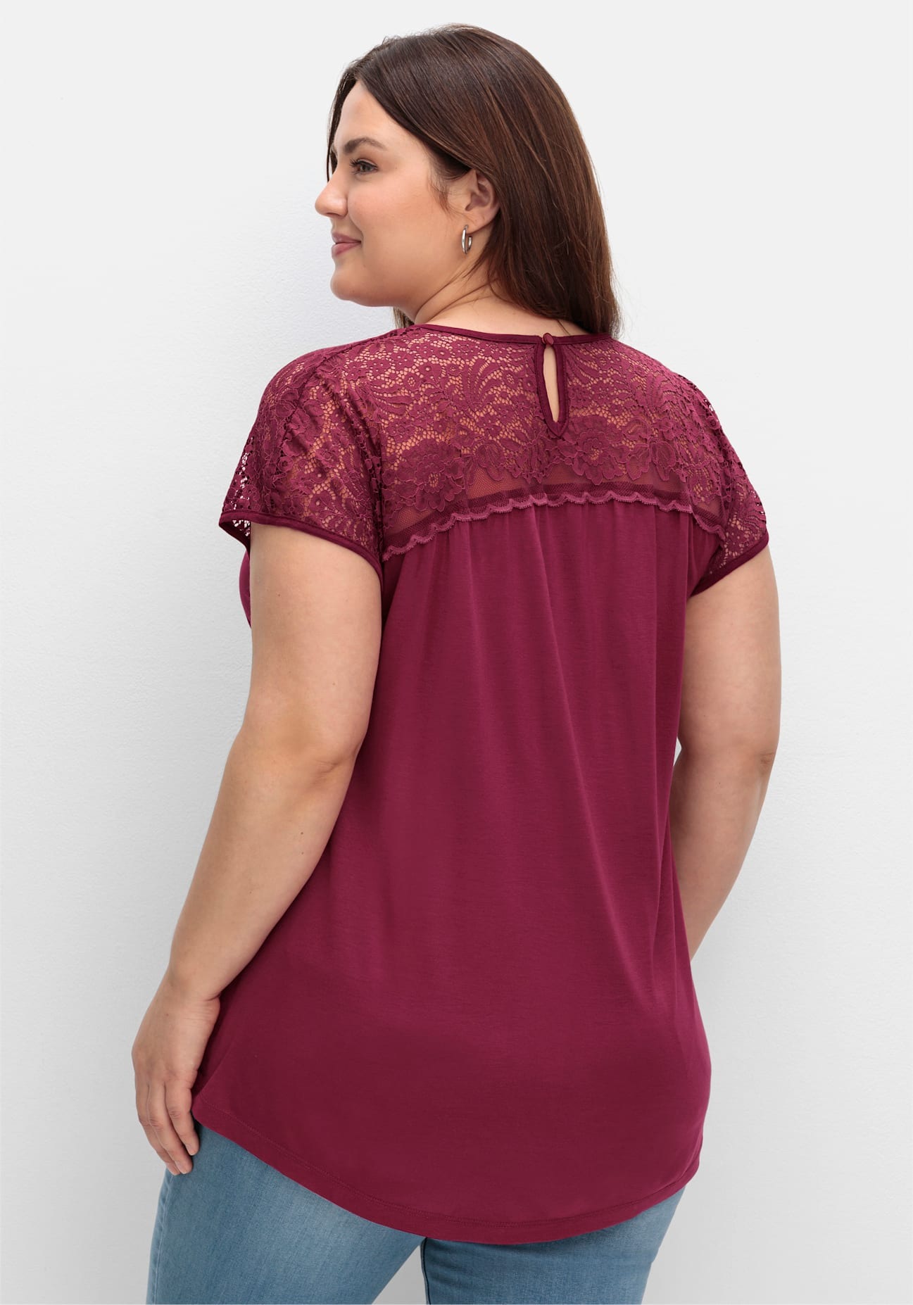 Sheego Spitzenshirt »Spitzenshirt«, (1 tlg.)