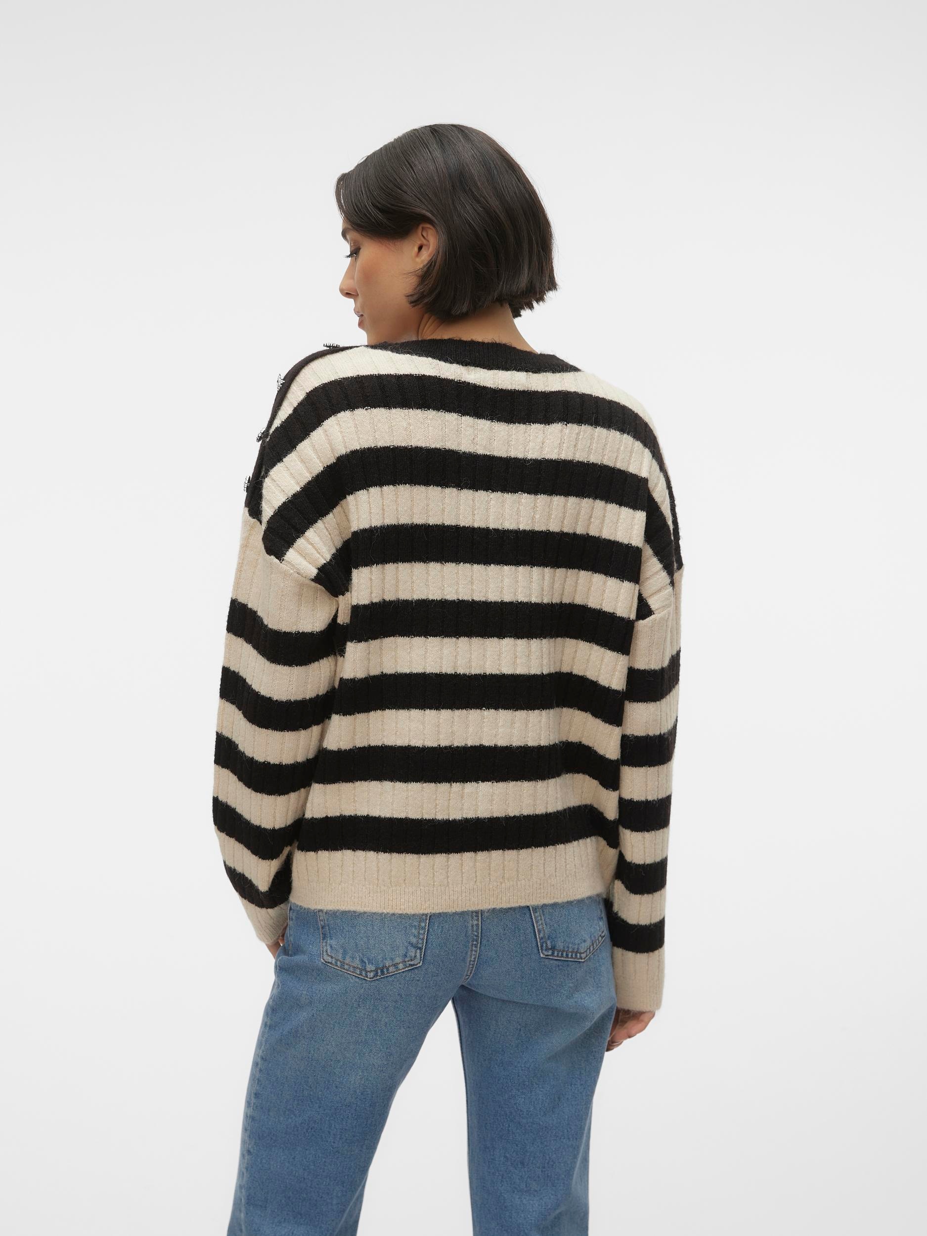 Vero Moda Rundhalspullover »VMELYA LS O-NECK BUTTON PULLOVER GA BOO«