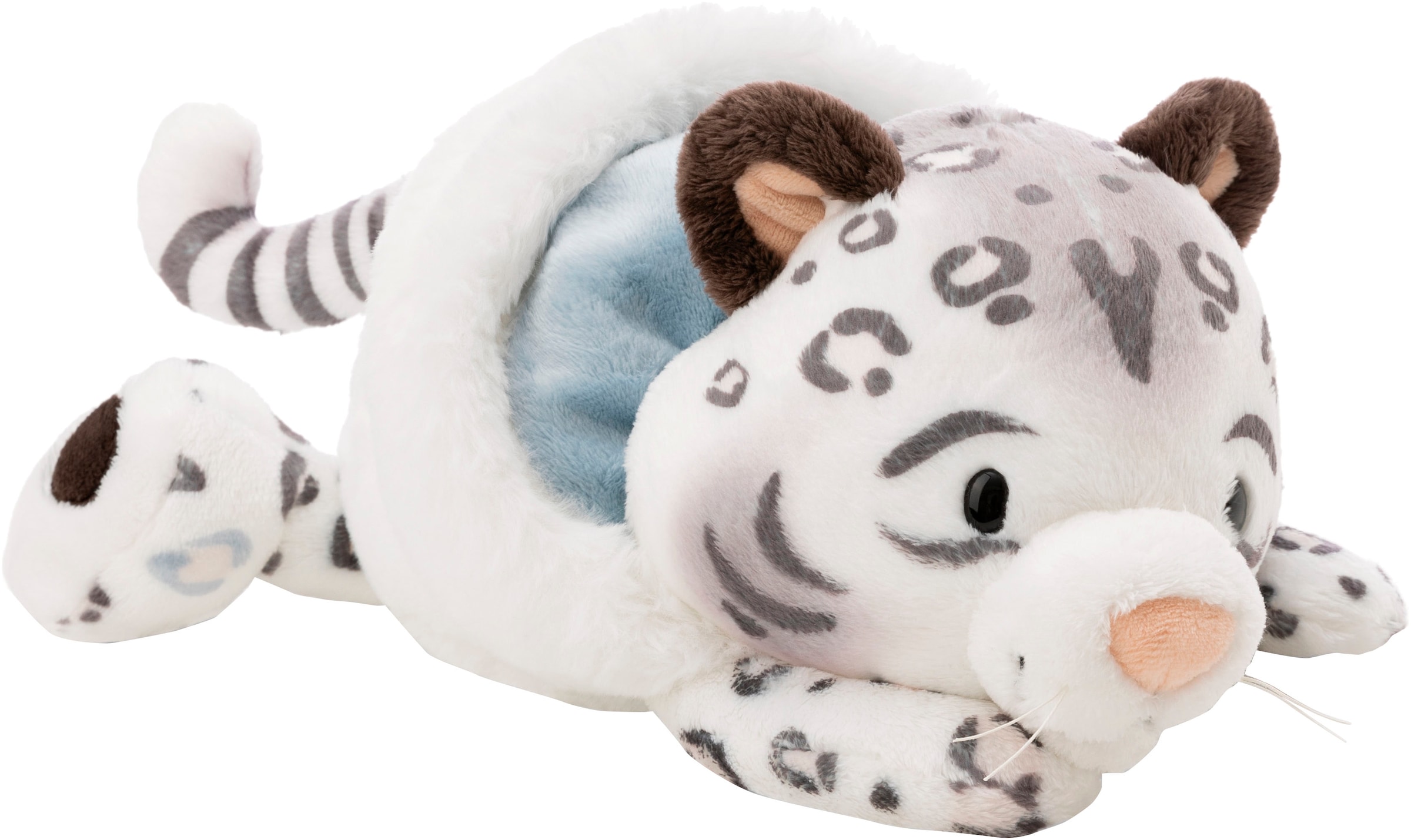 "Kuscheltier NICI ""Winter, Schneeleopard Eleni Snowbell, 30 cm liegend"", weiß, Plüschfiguren, KinderB:17cm H:11cm L:30cm, Kuscheltier, B:17cm
