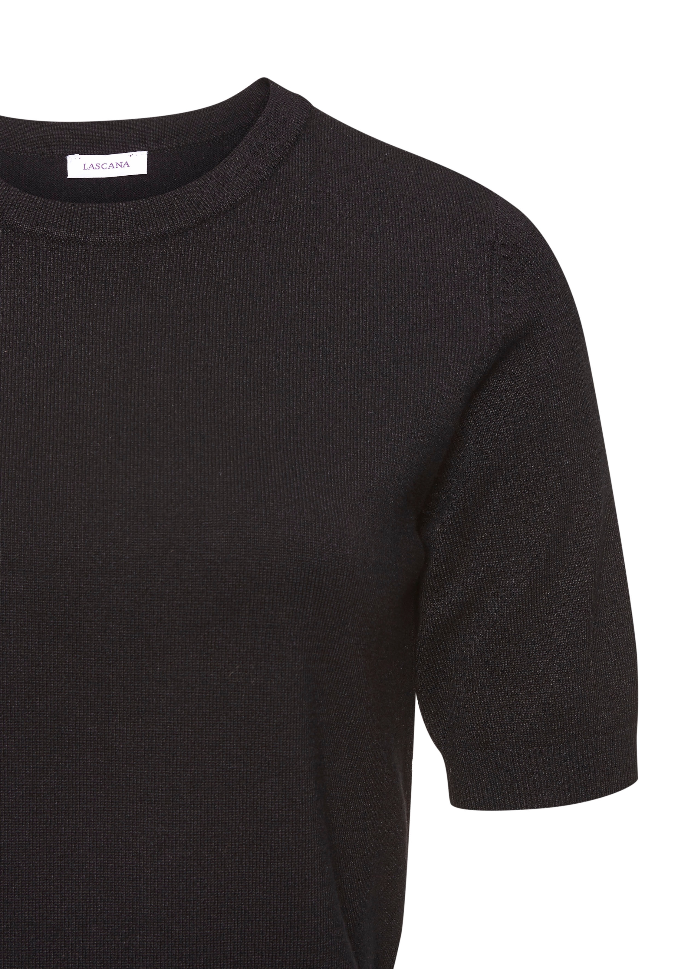LASCANA Kurzarmpullover, in Feinstrick-Qualität, T-Shirt Pullover, basic