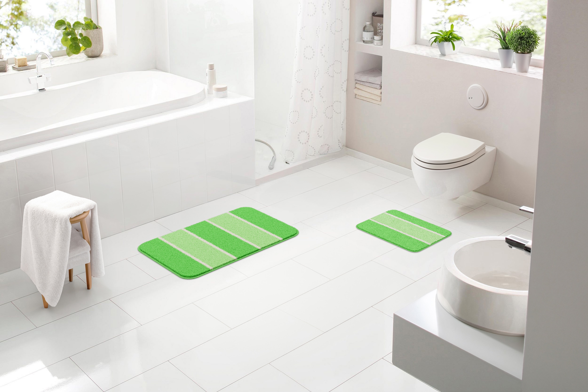 Linea Due Badematte "Waymore" Höhe 18 mm rutschhemmend beschichtet fußbodenheizungsgeeignet