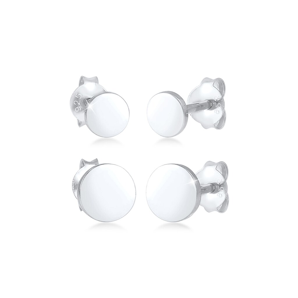 Elli Ohrring-Set »Disc Plättchen Kreis Basic 2er Set 925 Silber«