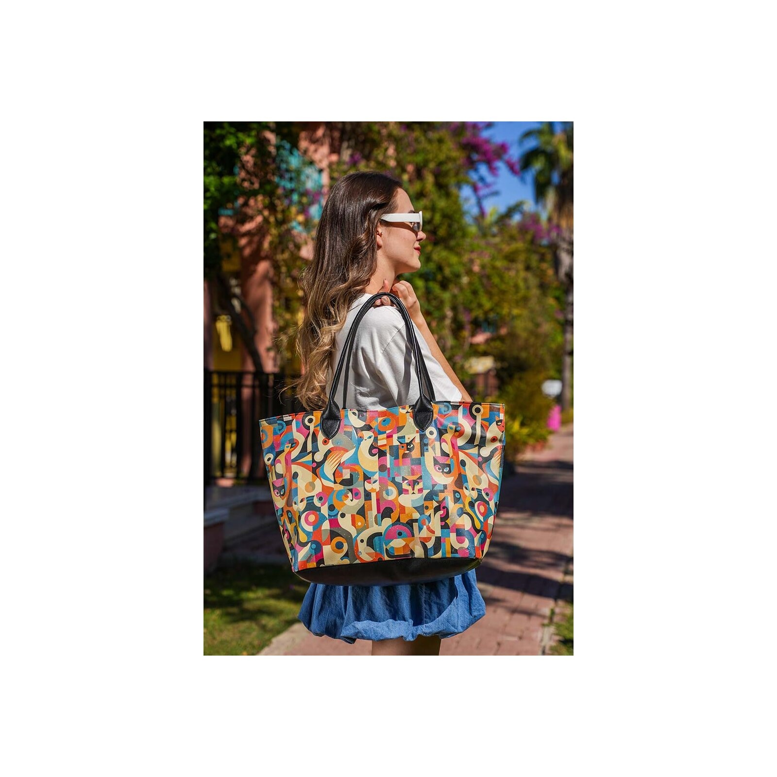 DOGO Weekender »Weekender Geocat Damen Handtaschen (Fashion) / Neutral«, Vegan