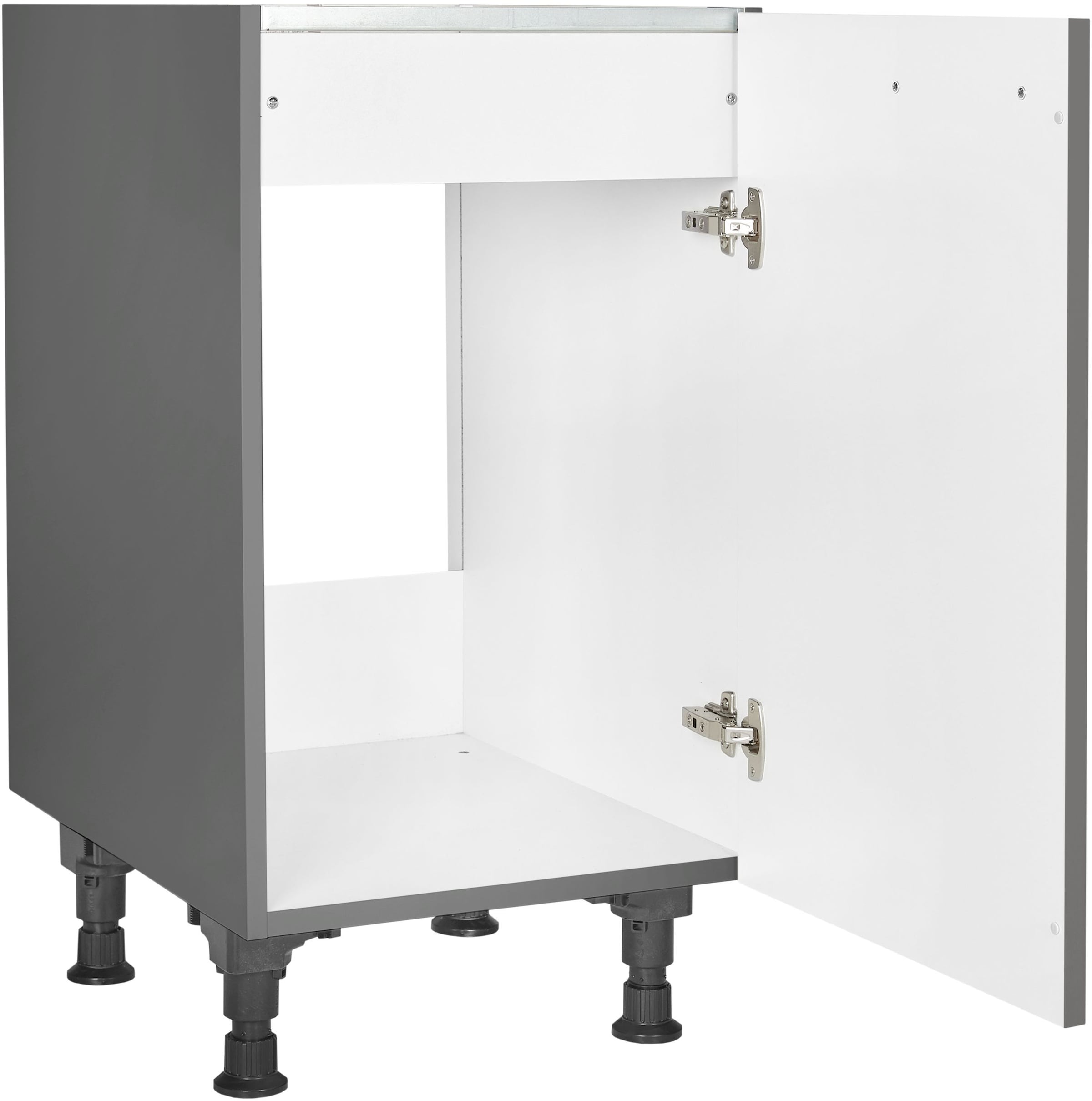 nobilia® Spülenschrank »"Flash", Ausrichtung wählbar, vormontiert, in den Breiten« 45 und 60 cm, mit höhenverstellbaren Sockelfüßen