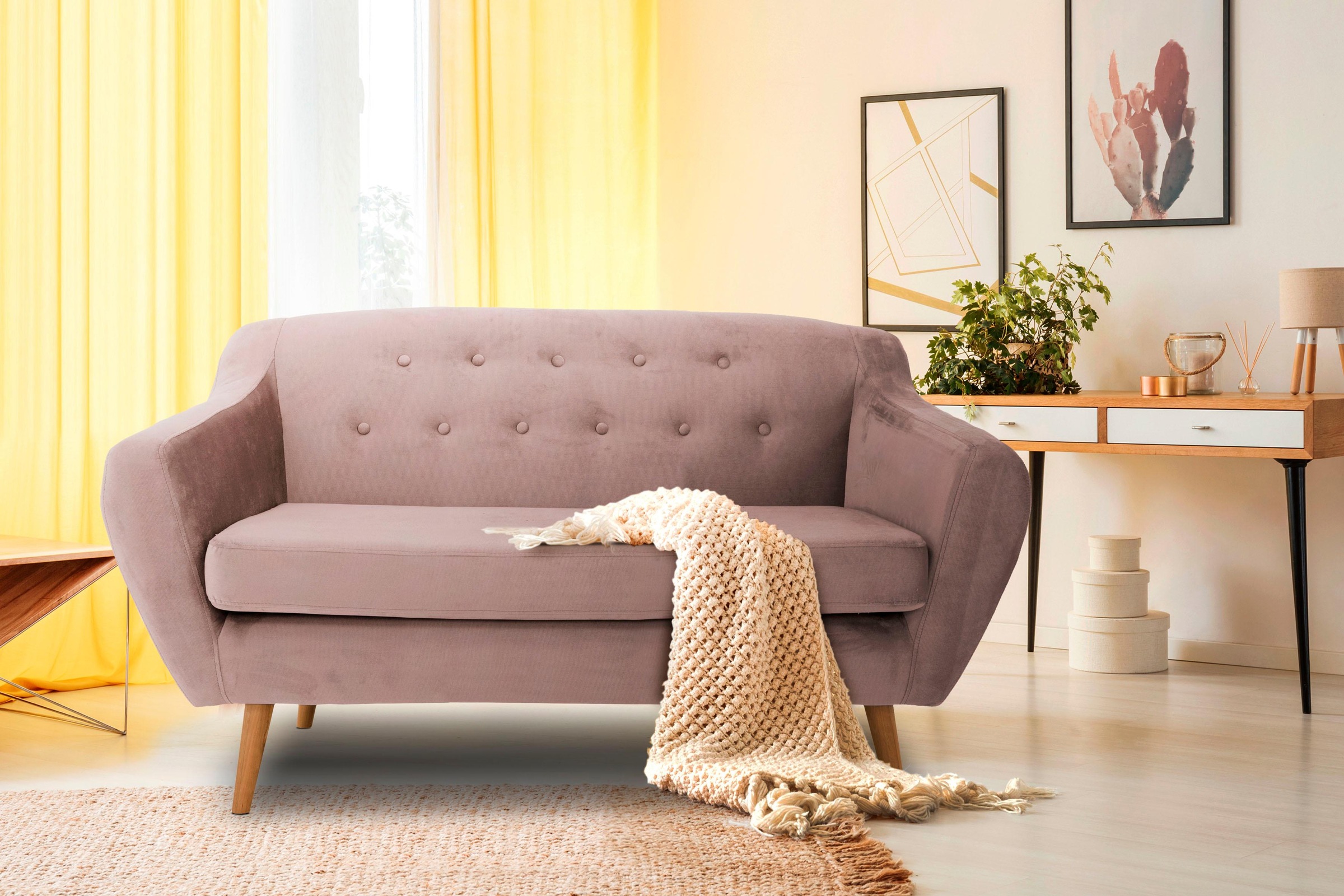 Home affaire 2-Sitzer "Renne" mit Heftung im Rücken im skandinavischem Stil günstig online kaufen