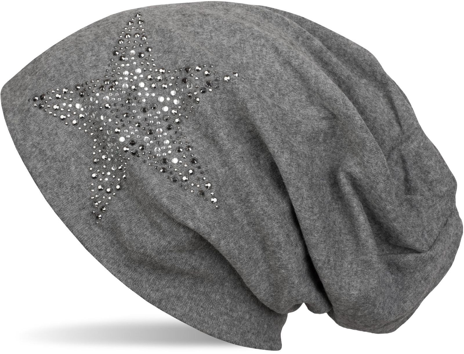 styleBREAKER Beanie "Beanie Mütze mit Strass Nieten Stern" 1 Stk.