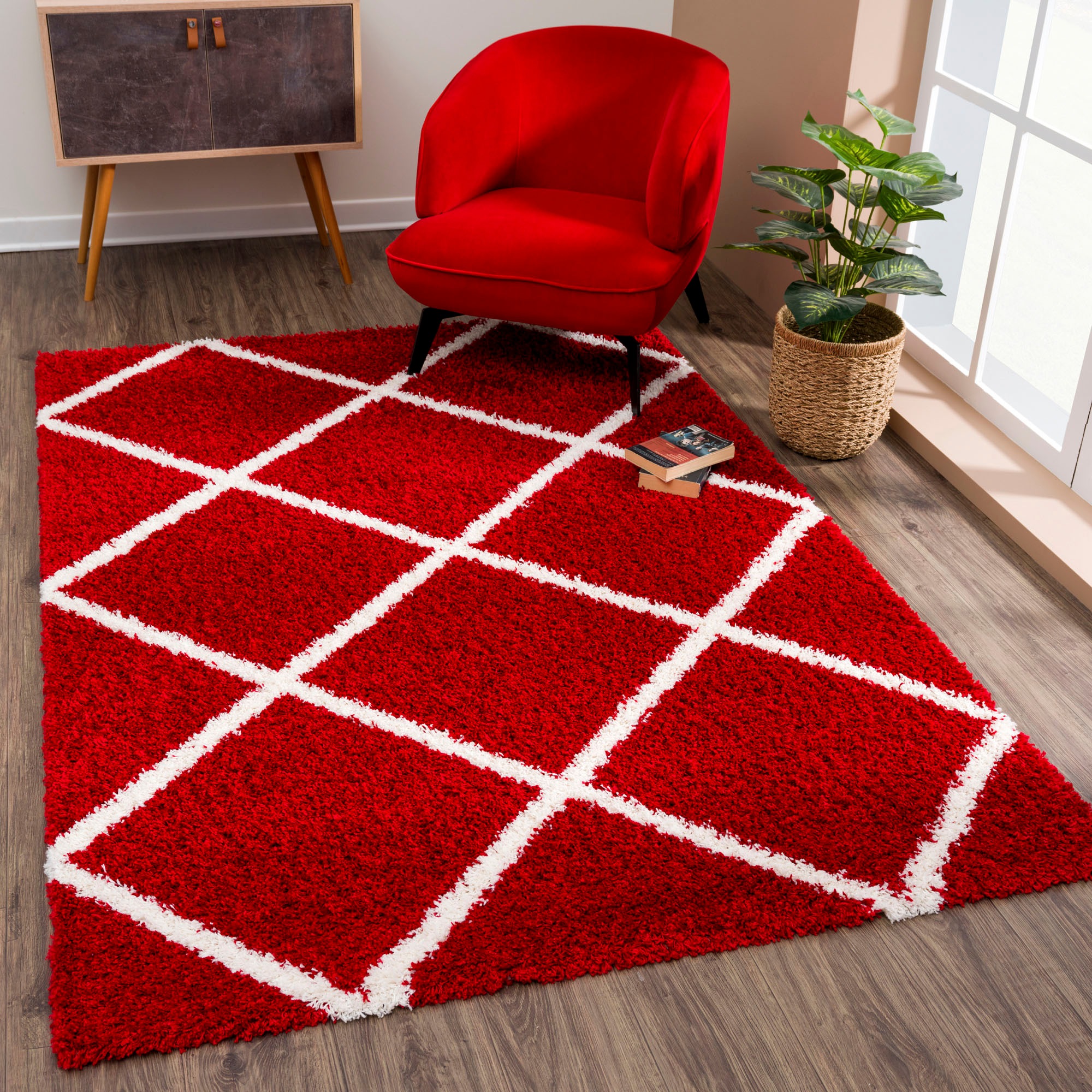 Sanat Hochflor-Teppich »Madrid«, rechteckig, 30 mm Höhe, Wohnzimmer, Langflor, Shaggy Teppich