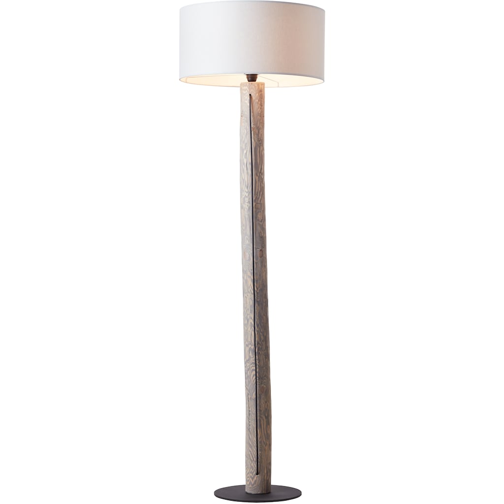 Brilliant Stehlampe »Jimena«, 1 flammig-flammig, Stoffschirm, H 164 cm, Ø 50 cm, E27, Holz/Textil, kiefer gebeizt/grau