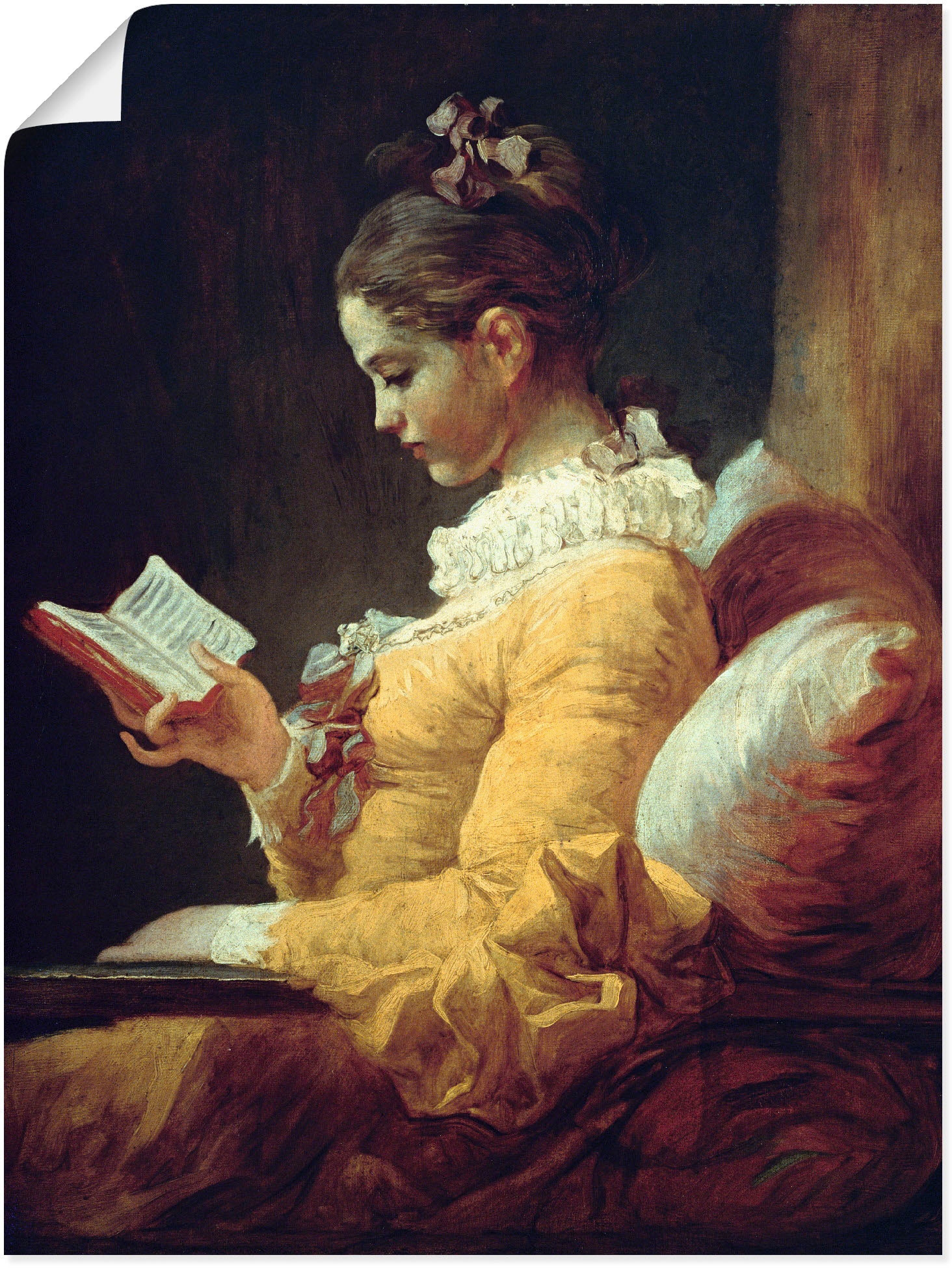 Artland Wandbild "Lesendes Mädchen. Um 1776", Frau, (1 St.), als Leinwandbild, Poster in verschied. Größen