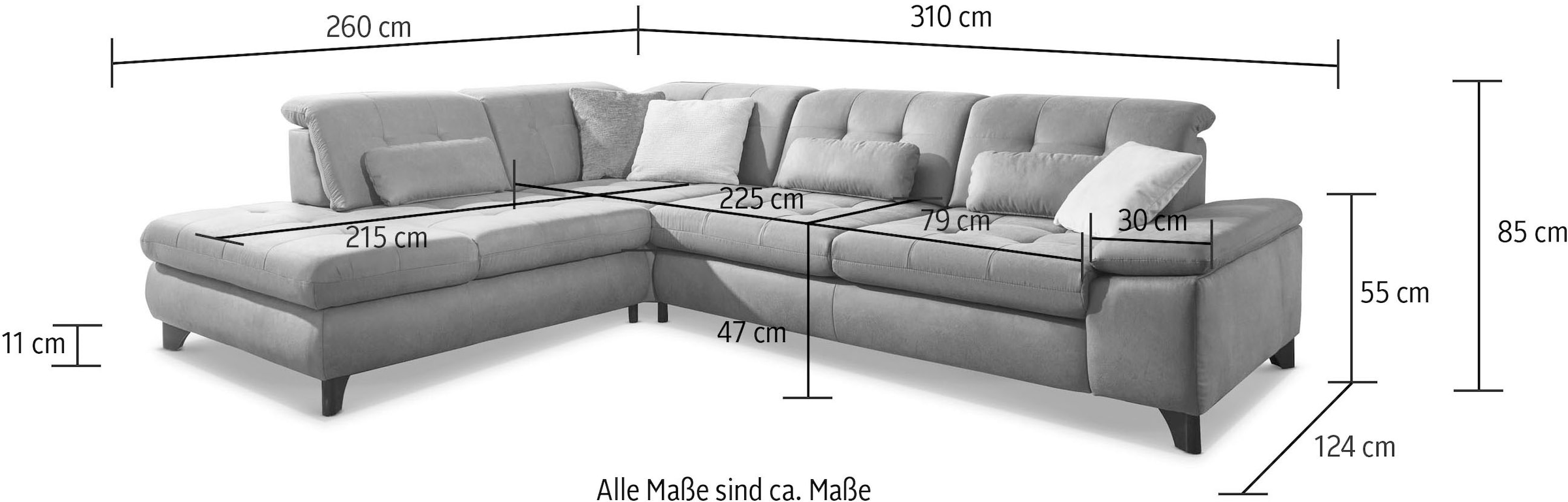 Die PlanBar Ecksofa »MP-IN18012 L-Form mit Kaltschaum-Polsterung«, wahlweise mit Funktion