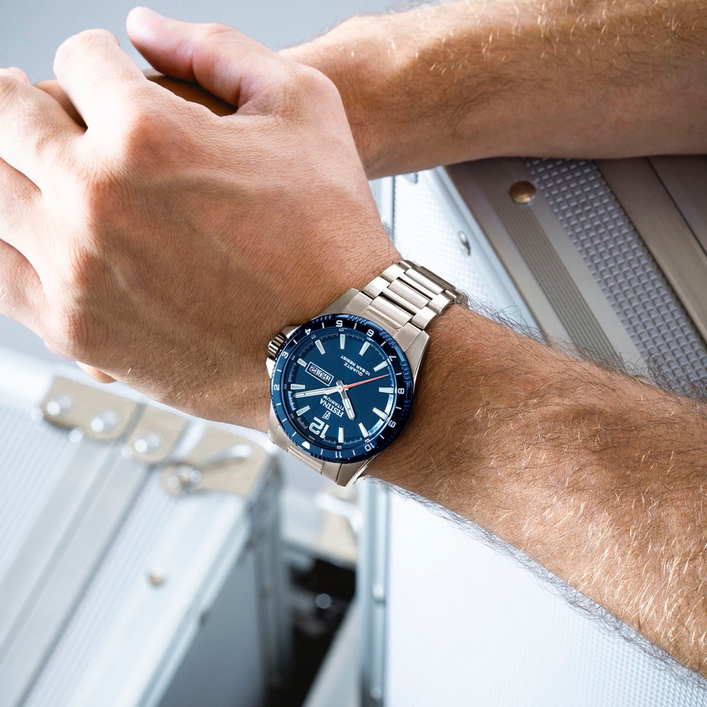 Festina Quarzuhr »Calendario Titanium«, Armbanduhr, Herrenuhr, analog, Tag, Wochentag