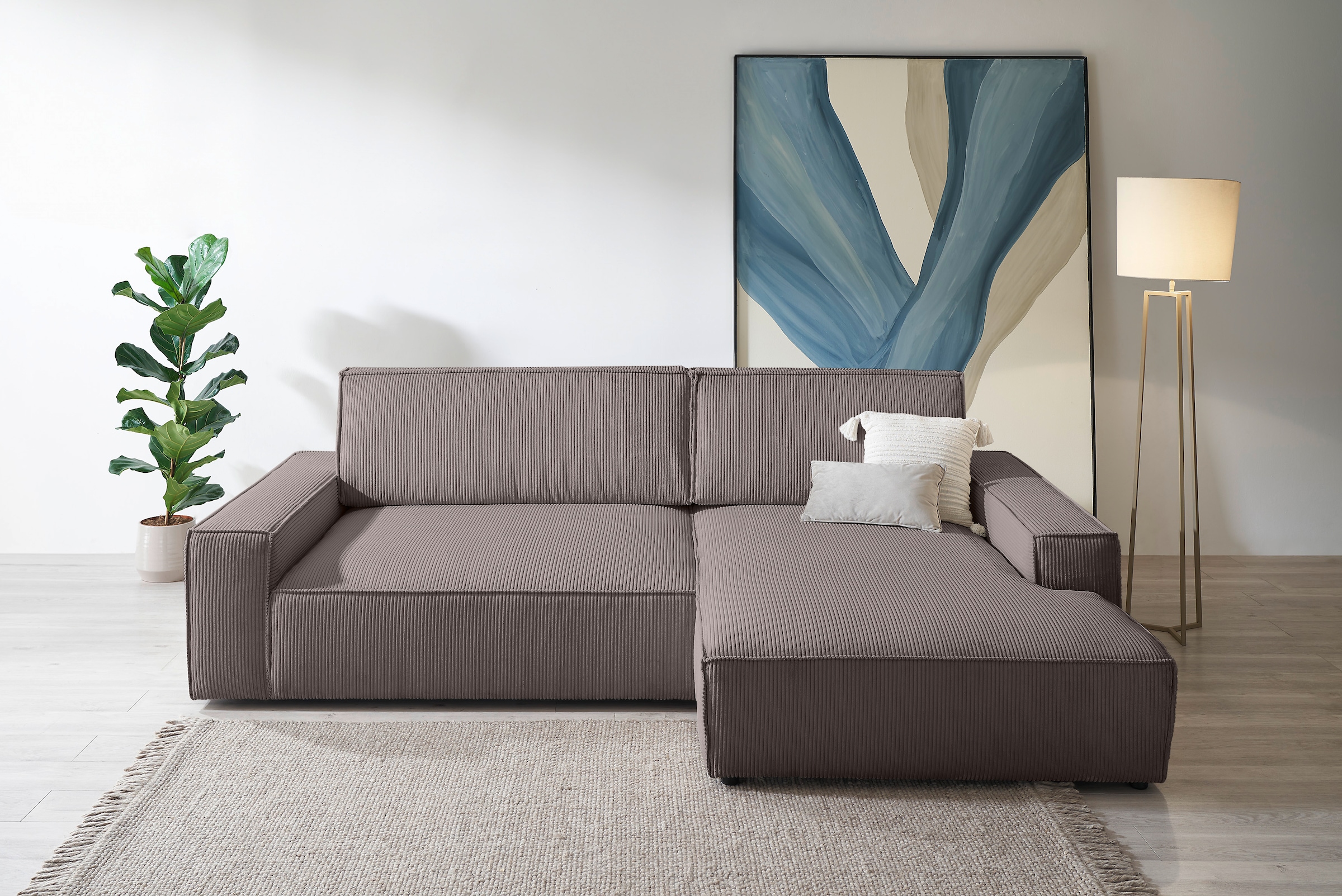Home affaire Ecksofa "NEU: SHERWOOD XXL 284, Big-Sofa L-Form, tiefe Sitzflä günstig online kaufen