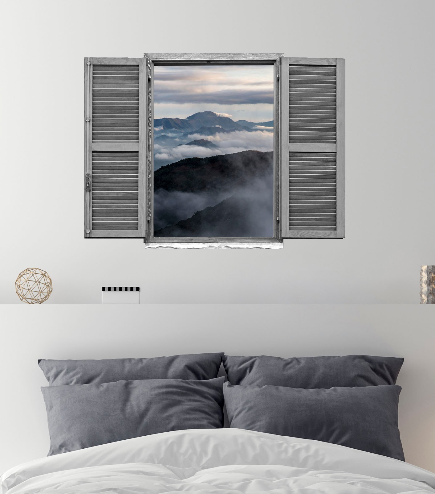 queence Wandtattoo »Panoramablick über die B«, (1 St.), Wandsticker, Wandbild, selbstklebend, 3D, Fenster