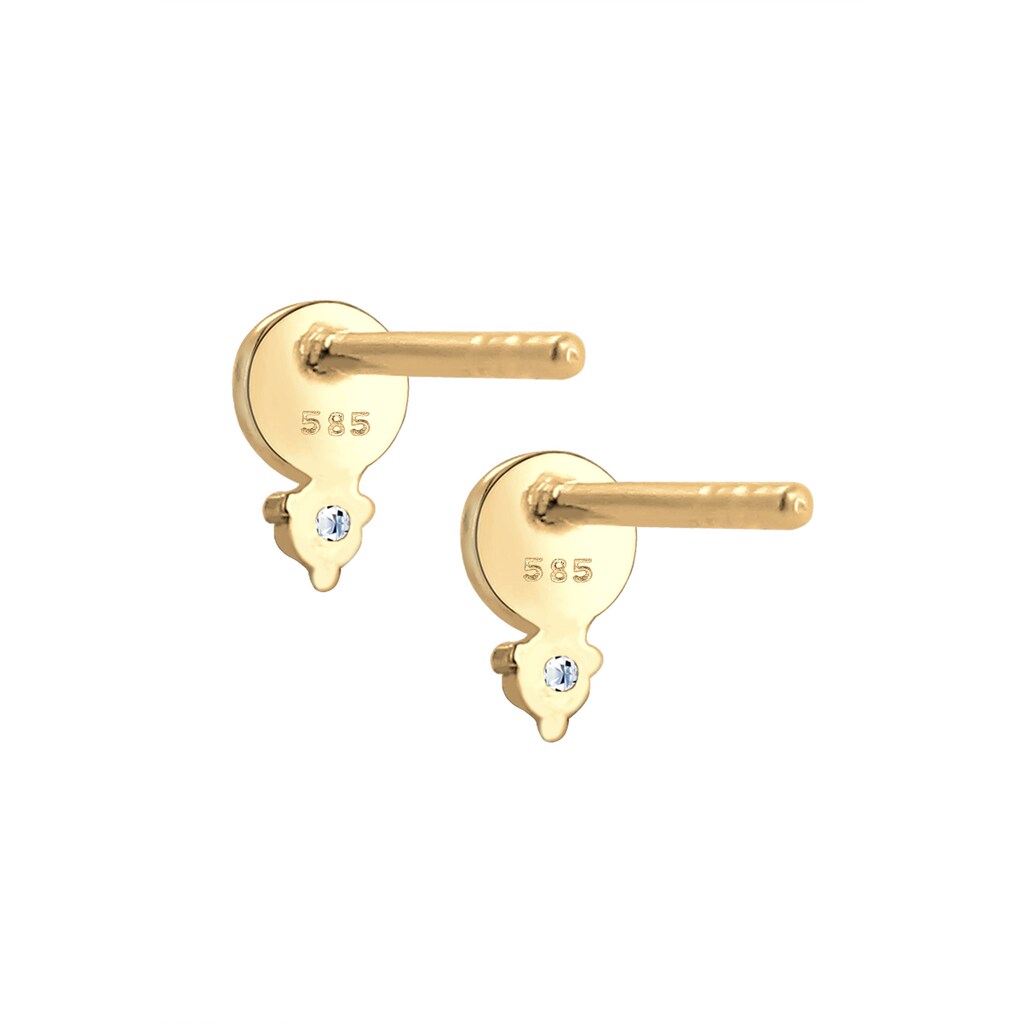 Elli DIAMONDS Paar Ohrstecker »Ohrstecker Kreis Diamant (0.03 ct.) 585er Gelbgold«