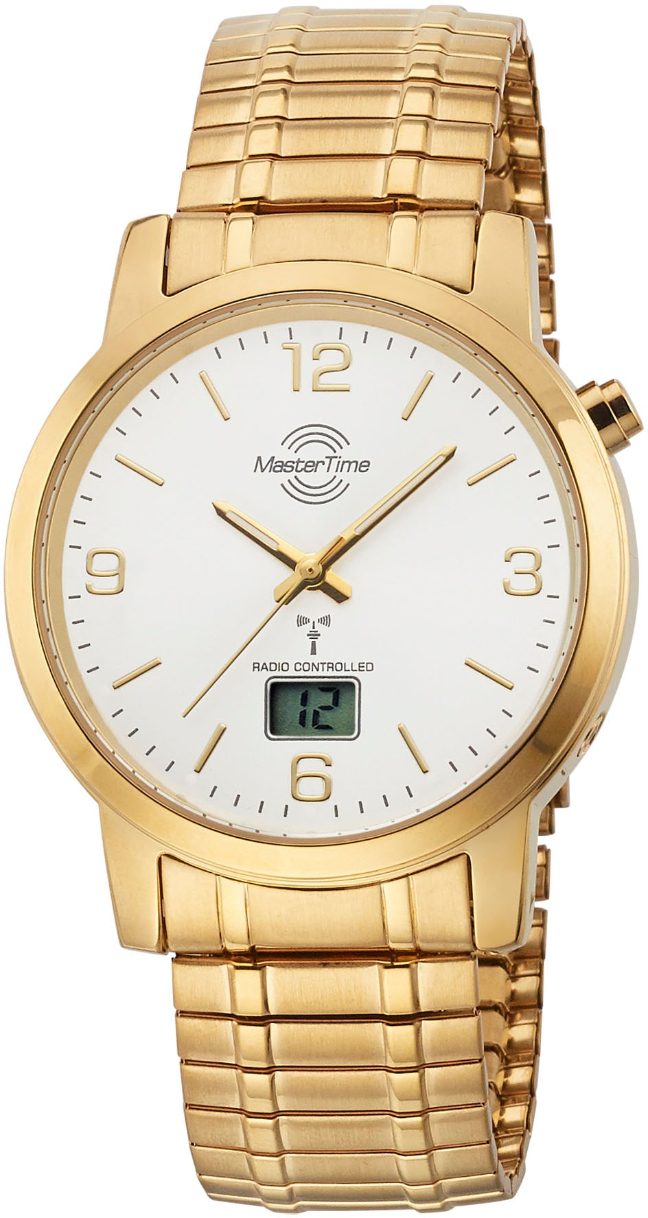 MASTER TIME Funkuhr »Basic, MTGA-10312-12M«, Armbanduhr, Quarzuhr, Herrenuhr, Datum, Leuchtzeiger