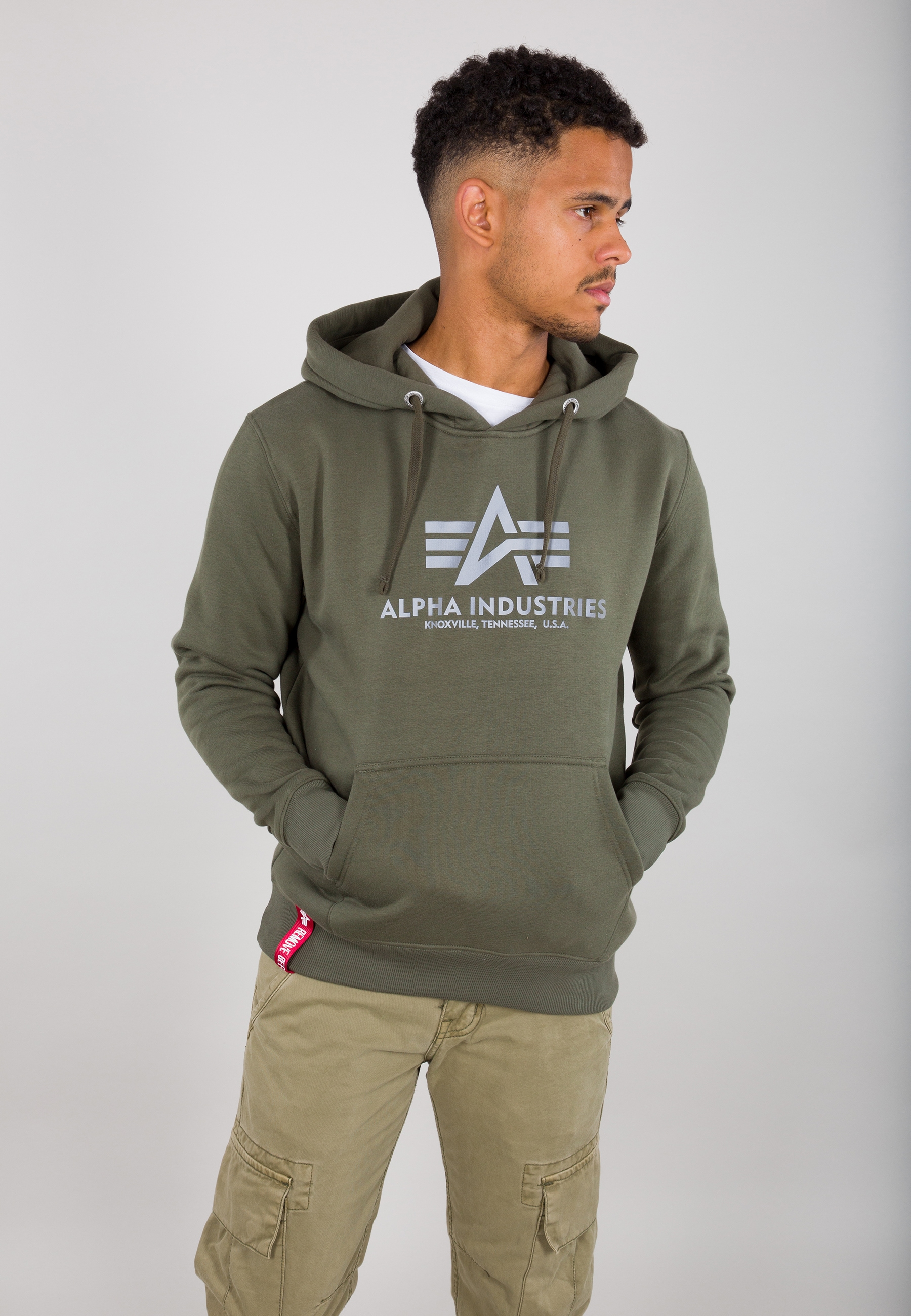 Alpha Industries Hoodie Alpha Industries Men Hoodies Basic Hoodie Refl. Print