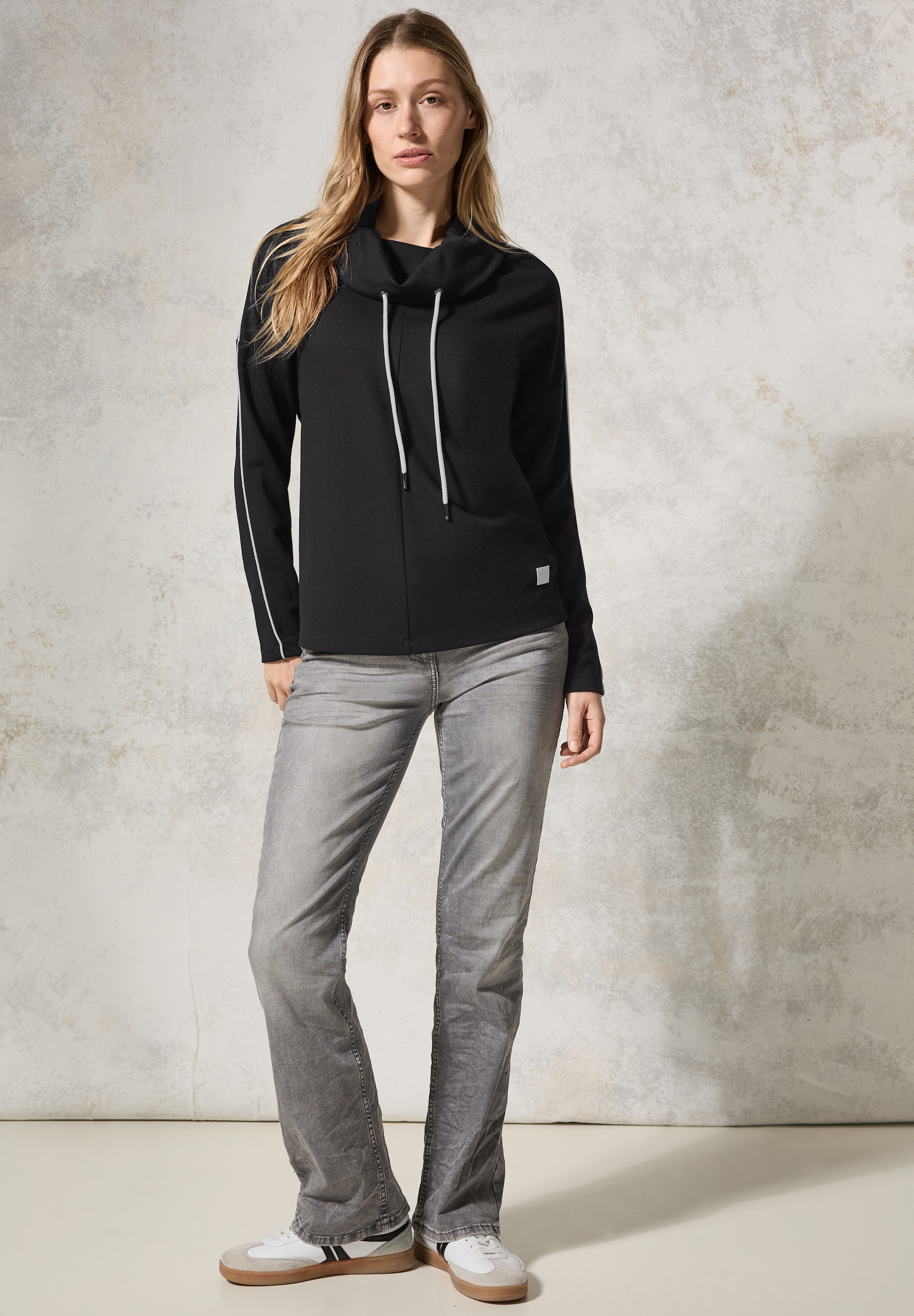 Thumbnail - Cecil Langarmshirt, mit Materialmix