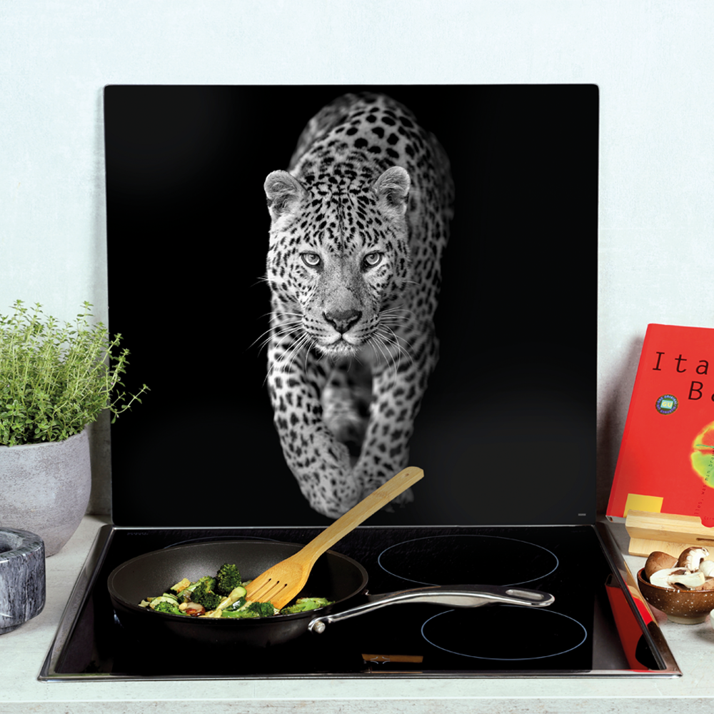 KESPER® Schneide- und Abdeckplatte »Multi-Glasschneideplatte, Leopard« 6 rutschhemmende Gummifüße, aus gehärtetem Sicherheitsglas