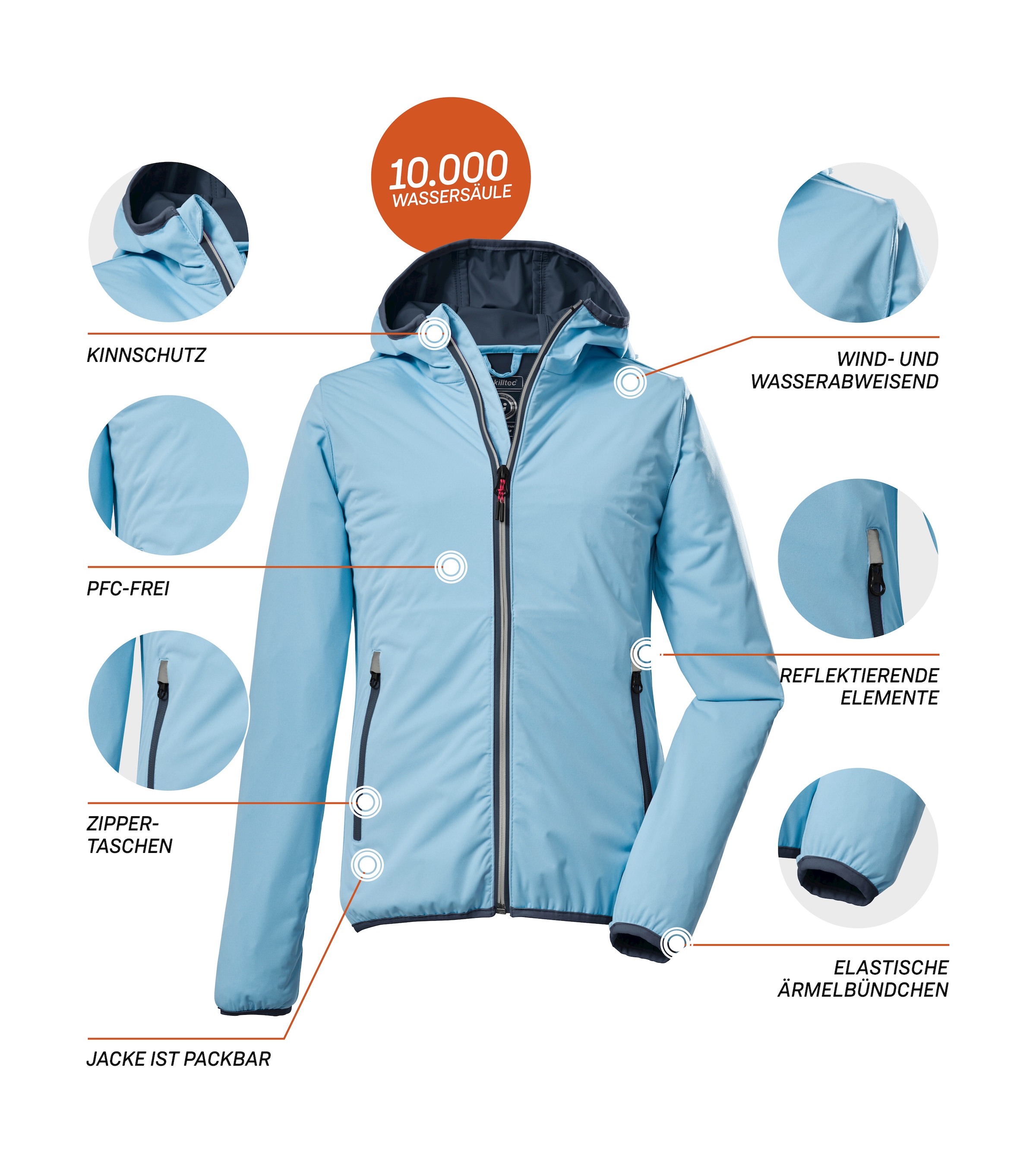 Killtec Outdoorjacke »KOS 229 GRLS JCKT«, Packbare, wasserdichte Kinderjacke mit Kapuze