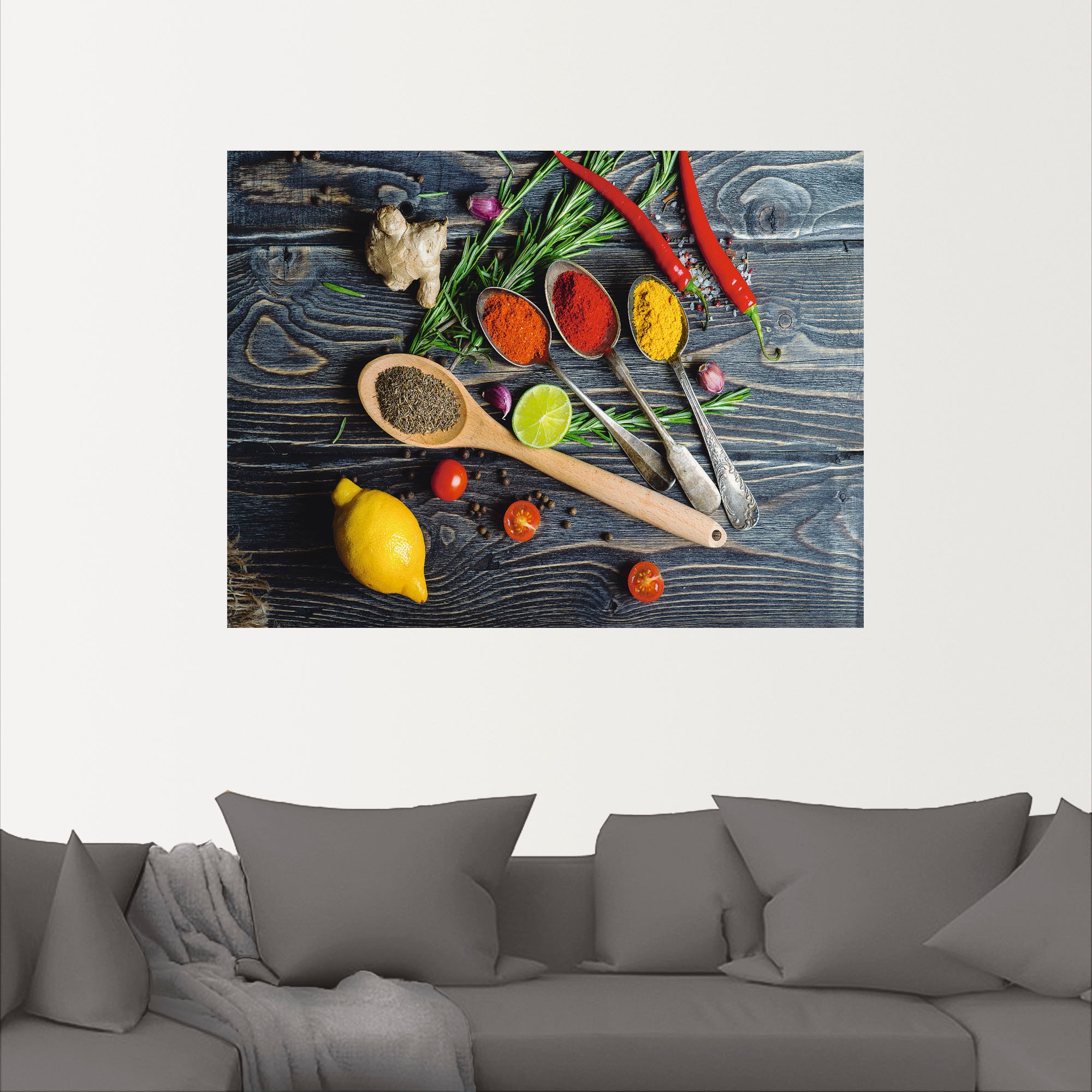 Artland Wandbild »Gewürze in Metalllöffeln«, Lebensmittel, (1 St.), als  Alubild, Leinwandbild, Wandaufkleber oder Poster in versch. Größen  bestellen | BAUR
