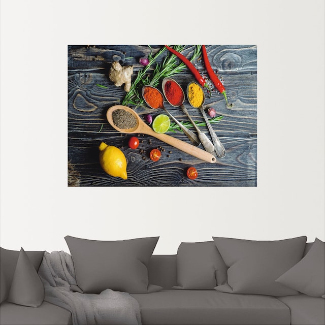 Artland Wandbild »Gewürze in Metalllöffeln«, Lebensmittel, (1 St.), als  Alubild, Leinwandbild, Wandaufkleber oder Poster in versch. Größen  bestellen | BAUR