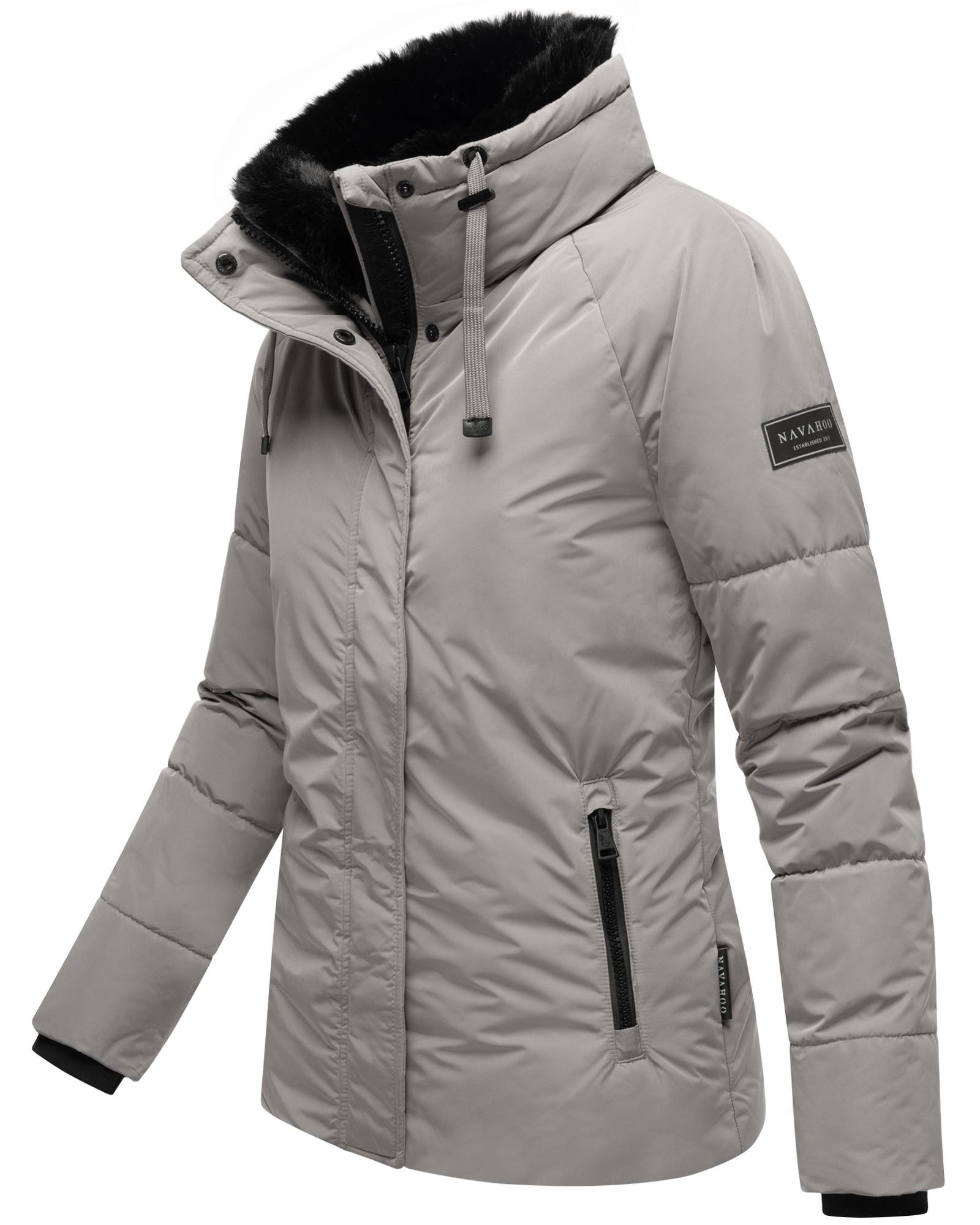 Navahoo Winterjacke »Frostii XIV«, ohne Kapuze, modische Damen Winter Steppjacke mit Kunstfellkragen