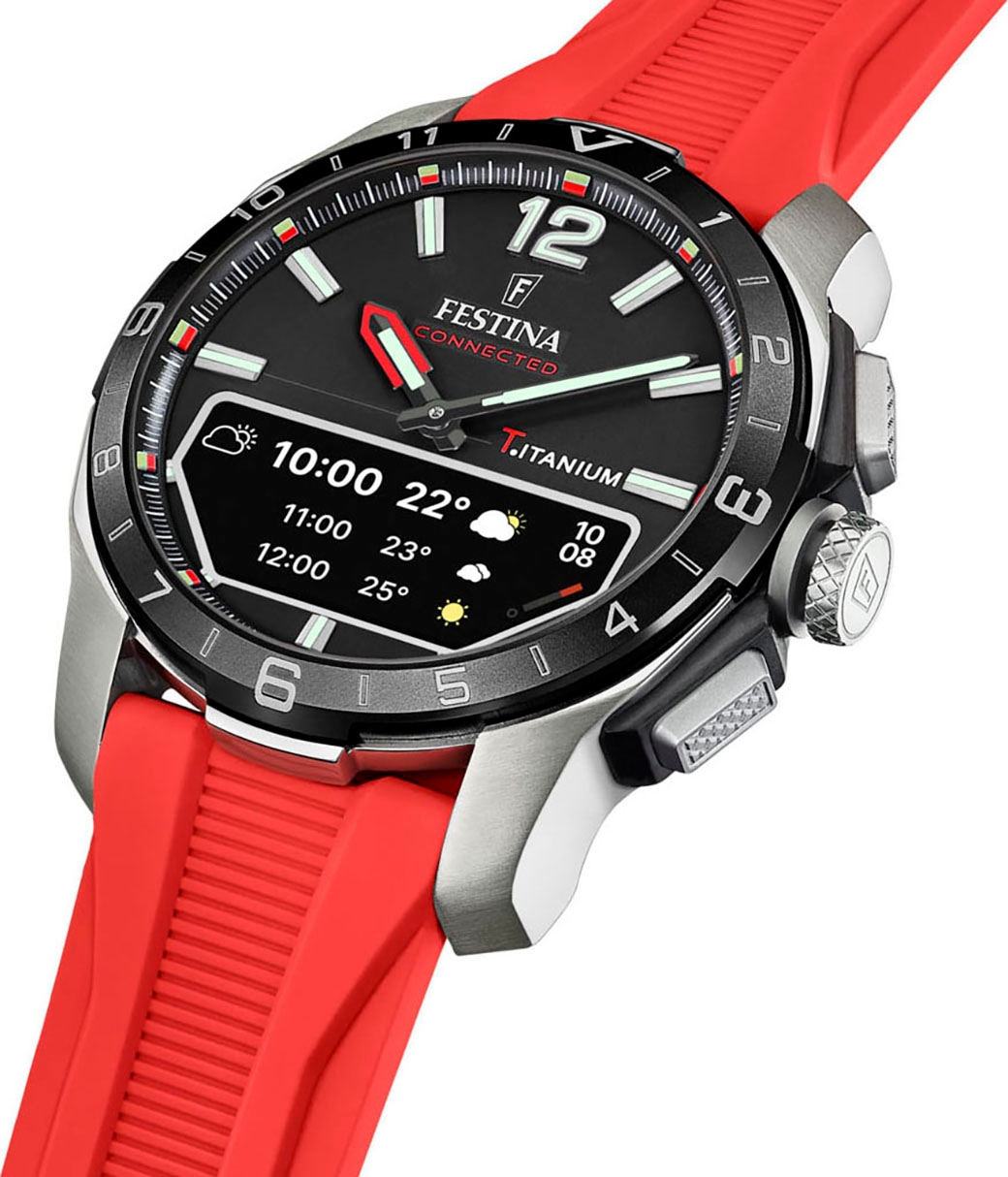Festina Smartwatch »Connected D«, Quarzuhr, Armbanduhr, Herrenuhr, Schrittzähler, Weltzeit, Stoppfunkt.)