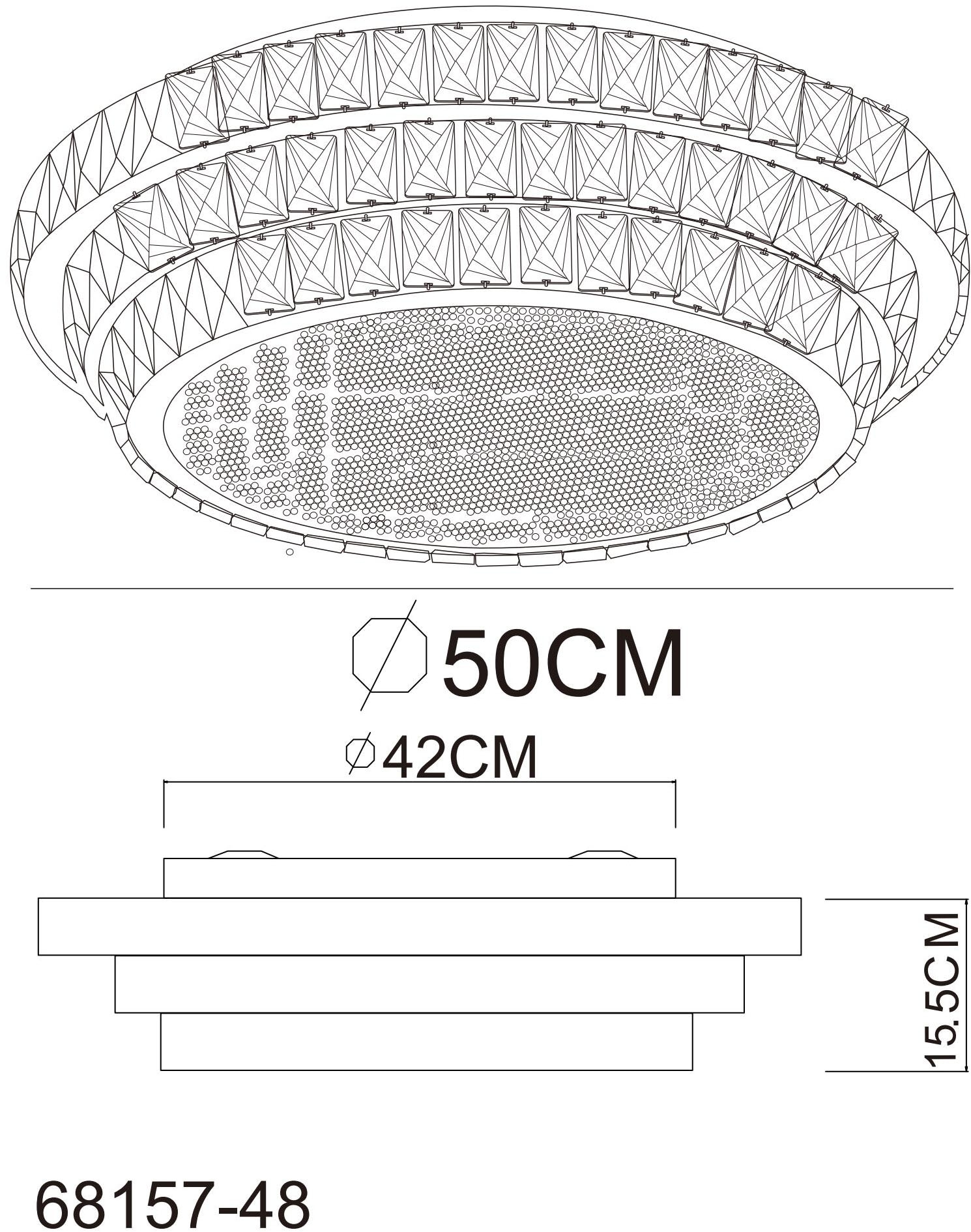 GLOBO LIGHTING LED Deckenleuchte »KLARA«, Leuchtmittel LED-Modul | LED fest integriert, Deckenlampe/Kristalle/Nachtlicht/Farben fixierbar/elegant