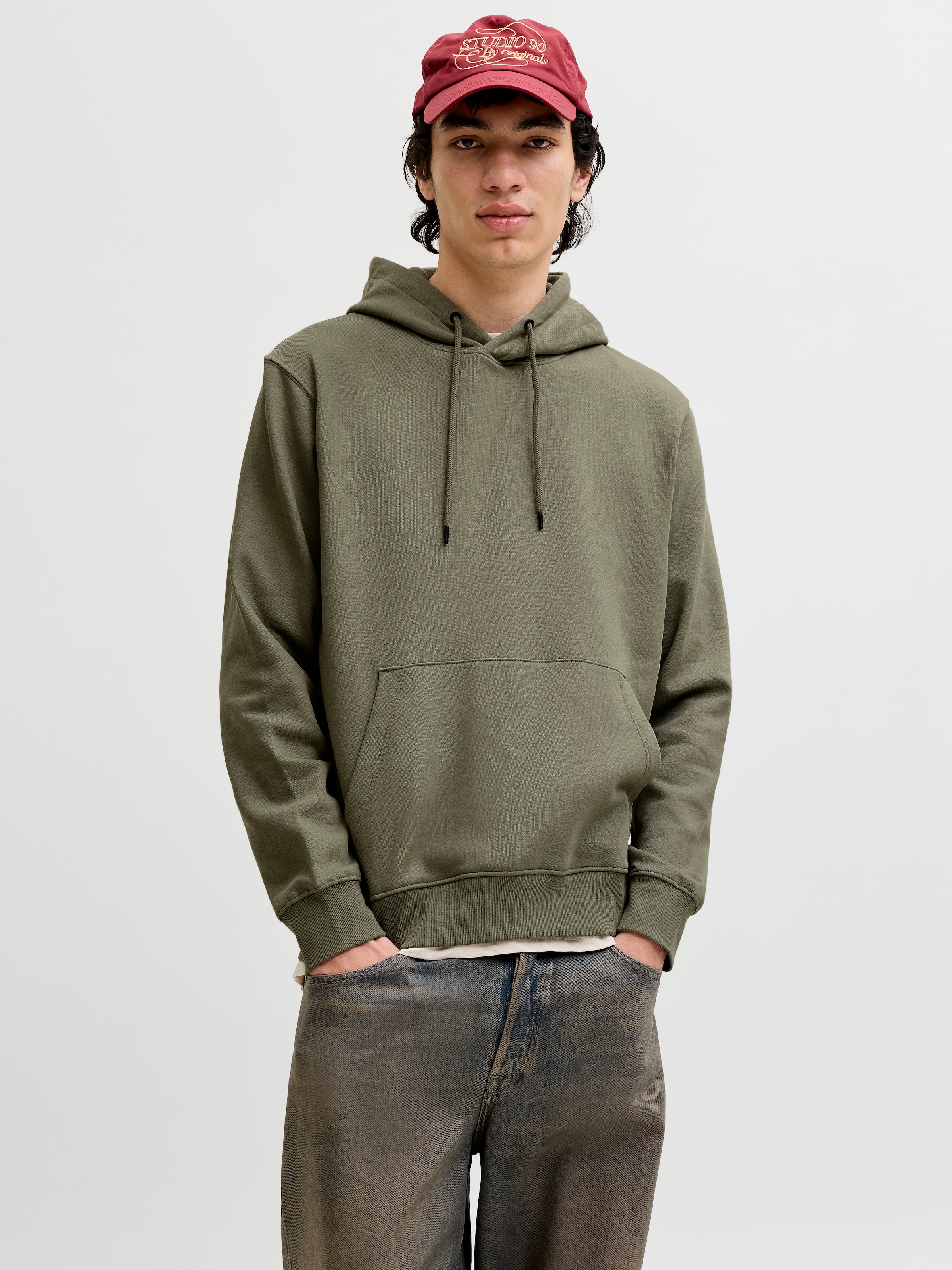 Jack & Jones "JJESTAR BASIC SWEAT HOOD NOOS", mit Rippbündchen günstig online kaufen