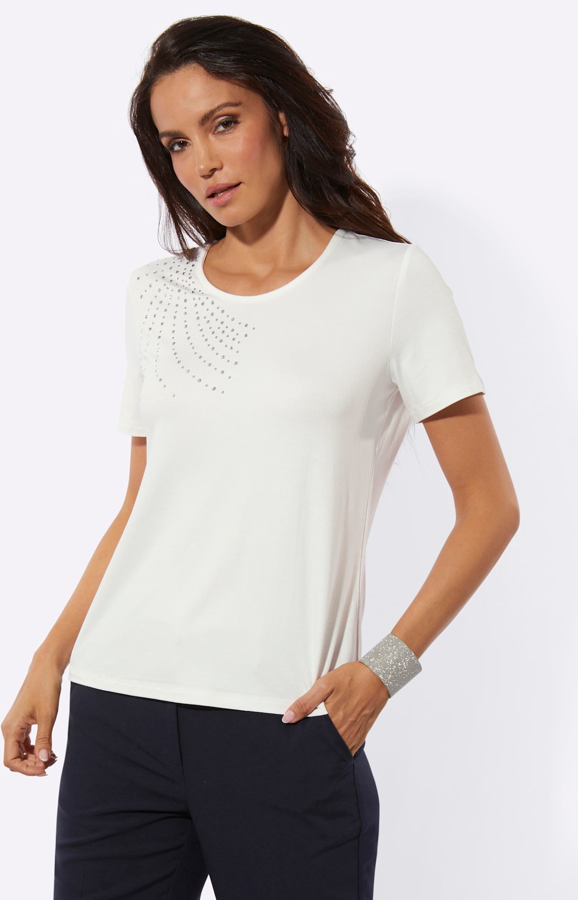 creation L Rundhalsshirt "Viskose-Shirt" 1 tlg. günstig online kaufen