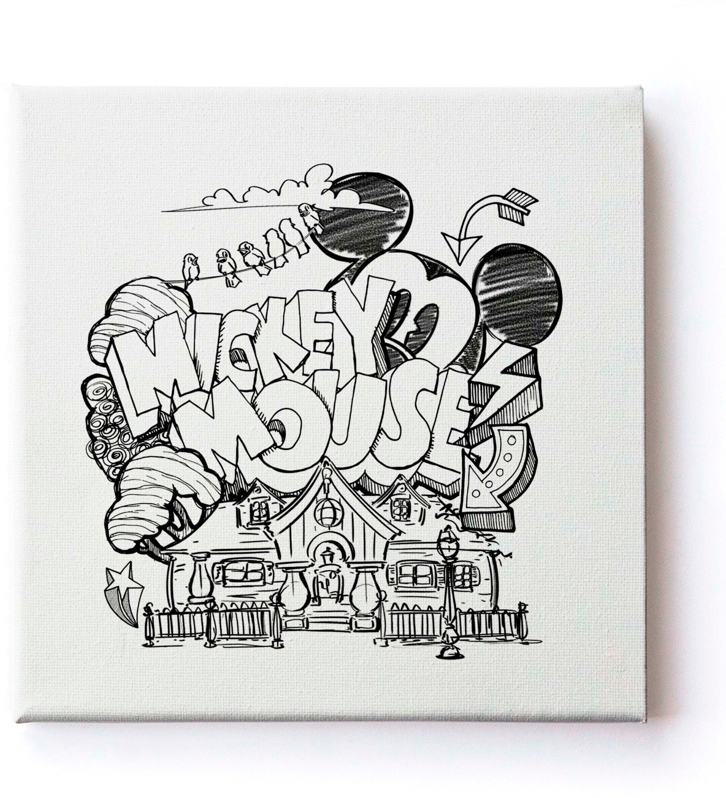Disney Leinwandbild »Leinwandbilder Set of 3 Mickey Mouse Sketch 3/30x30cm«, (Packung, 3 St.)