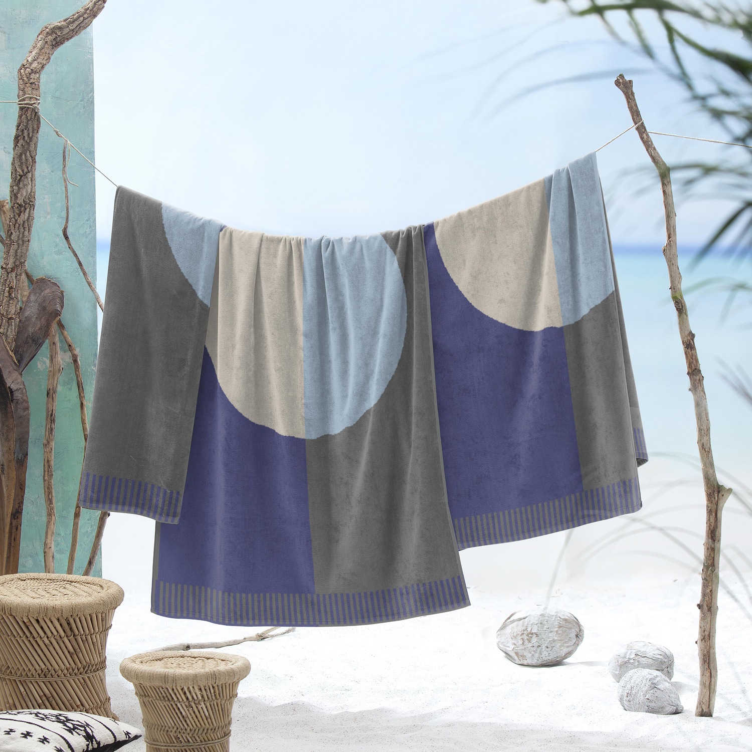 Seahorse Strandtuch "Colorblock Circle" 100x180, für Strand und Pool, Trend günstig online kaufen