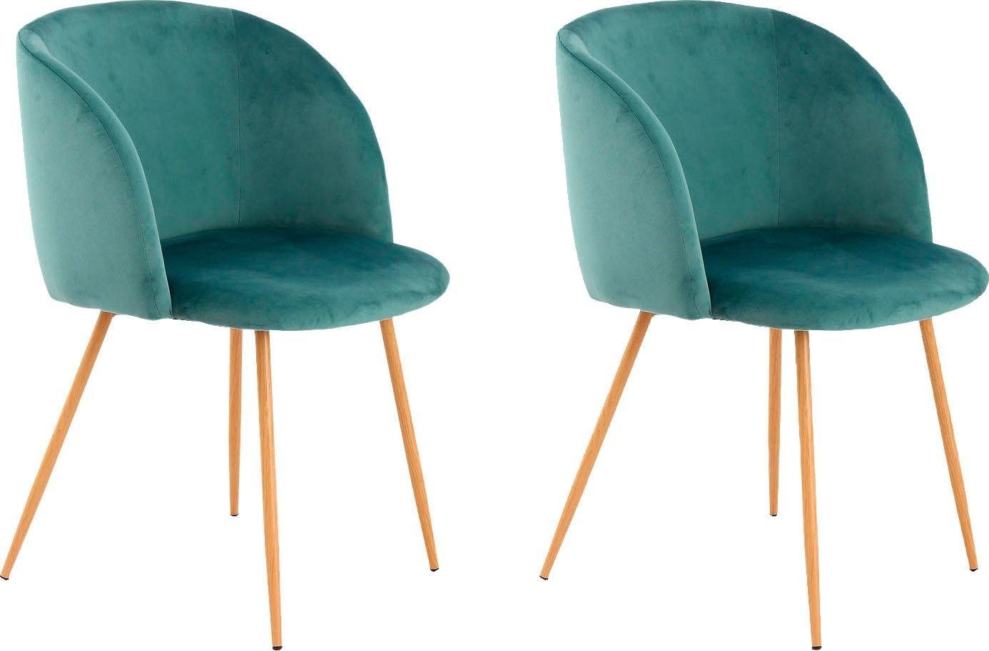 Kayoom Polsterstuhl "Stuhl Celina 110 2er-Set Grau,samtweicher Bezug in mod günstig online kaufen