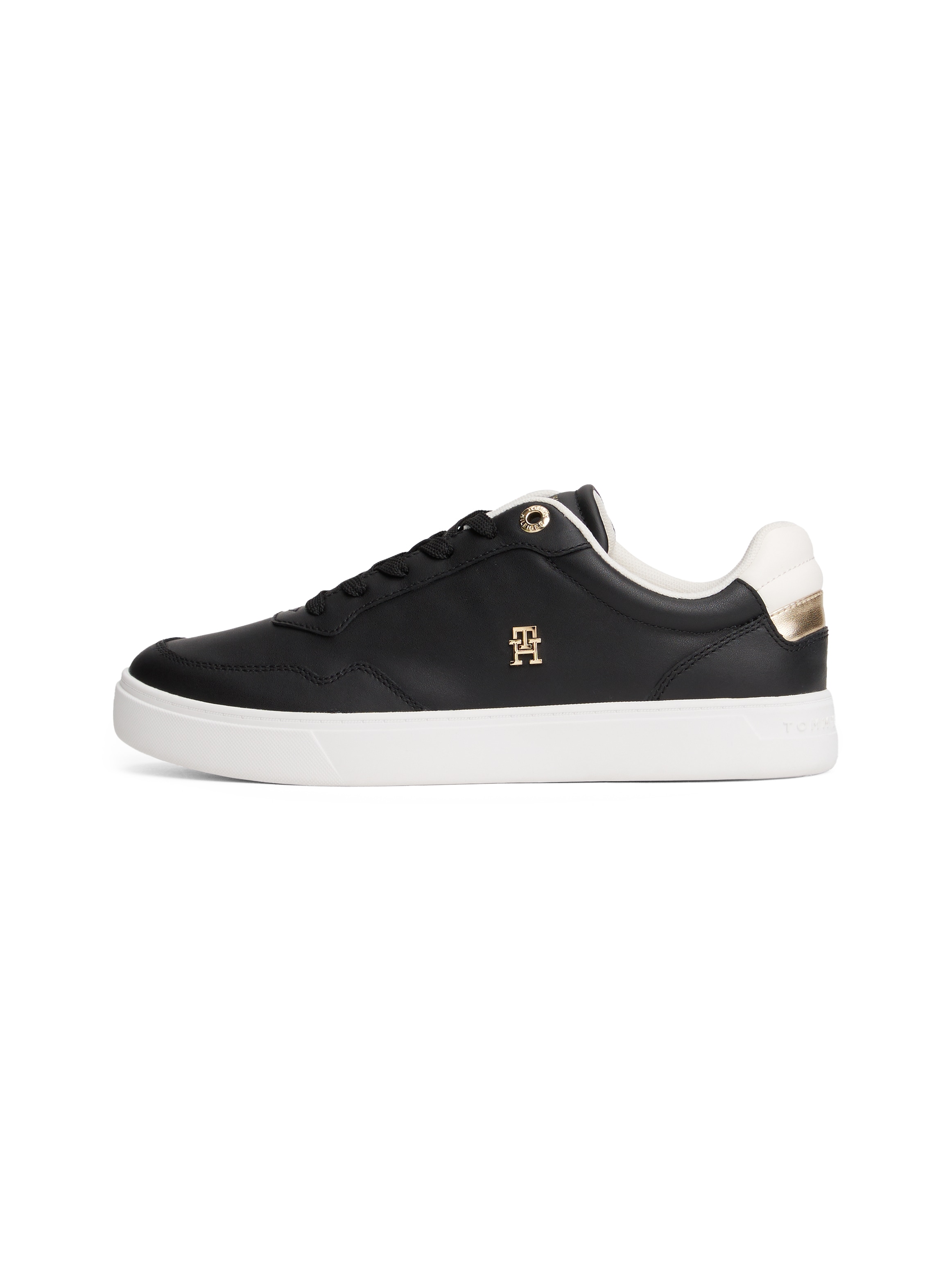 Tommy Hilfiger Plateausneaker »ESSENTIAL ELEVATED COURT SNEAKER«, Freizeitschuh, Halbschuh, Schnürer mit Ziernähten und Kontrastbesatz