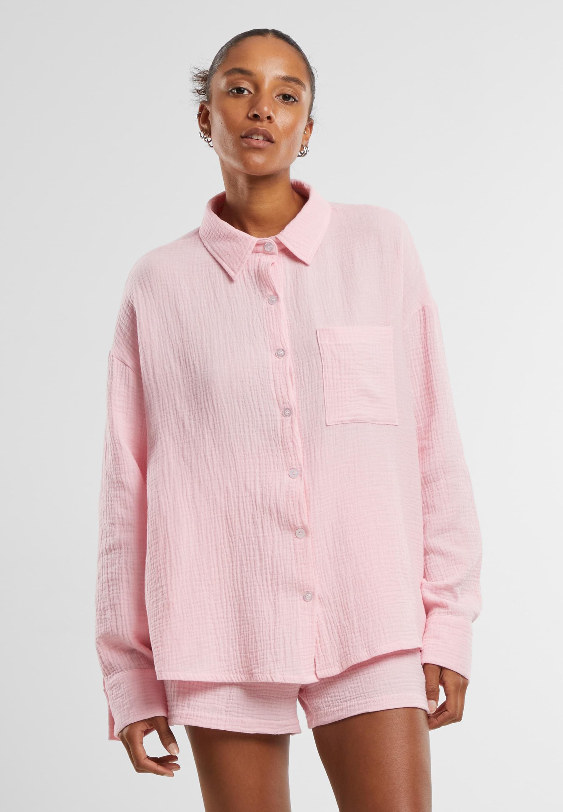 URBAN CLASSICS Klassische Bluse »Urban Classics Ladies Oversized Musselin Blouse«