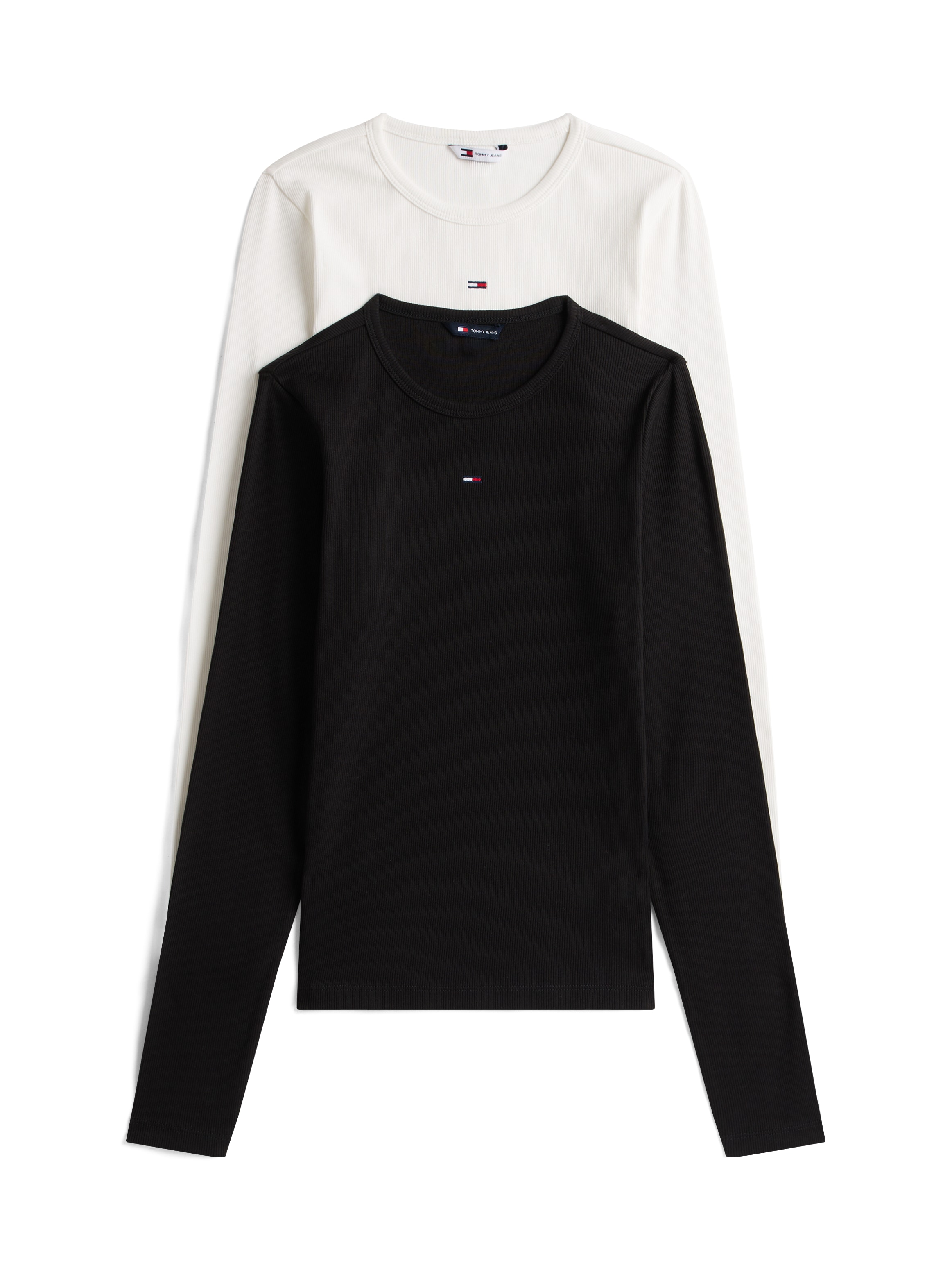 Tommy Jeans Langarmshirt "TJW 2PACK SLIM ESSENTIAL RIB LS", 2 Stk. in Rippo günstig online kaufen