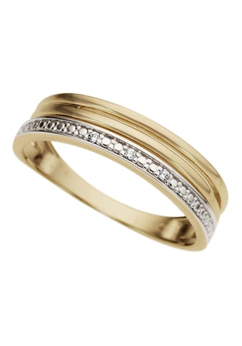 Diamantring »Schmuck Geschenk Gold 333 Bicolor in mehrreihiger Stäbchen-Optik«