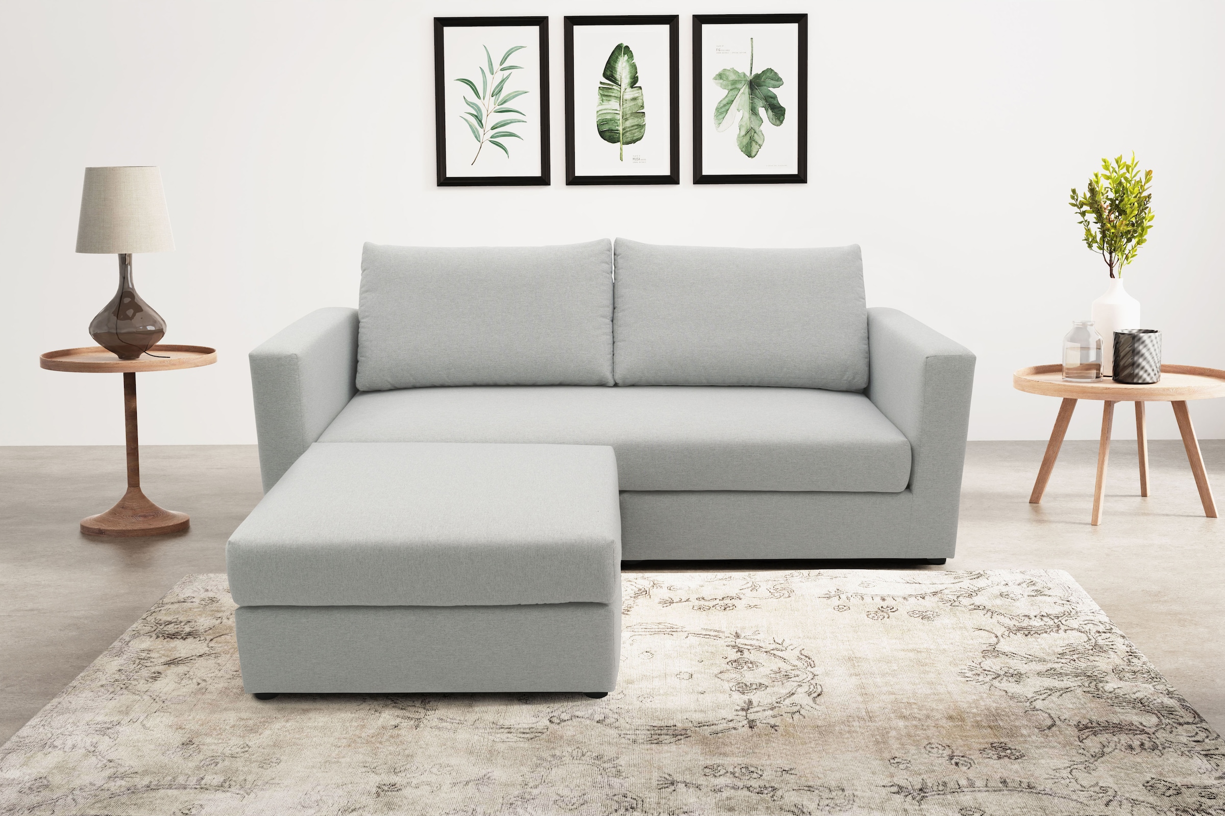 DOMO collection 2-Sitzer »800015, als Sitzmöbel oder Schlafgelegenheit nutzbar, Schlafsofa«, Sitzfläche mit Federkern, inkl. 2 Rückenkissen