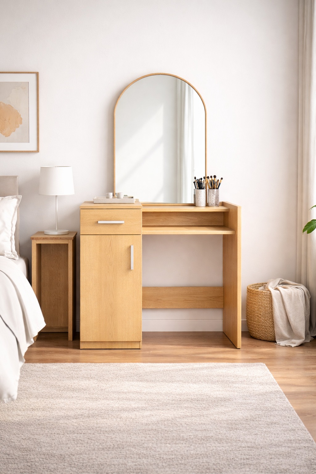 OTTO home Schminktisch »Trympo 1, Kosmetiktisch, Frisiertisch, Schminkkommode, Toilettentisch« Schminktisch mit Spiegel und Stauraum (1 Schublade, 1 Tür)