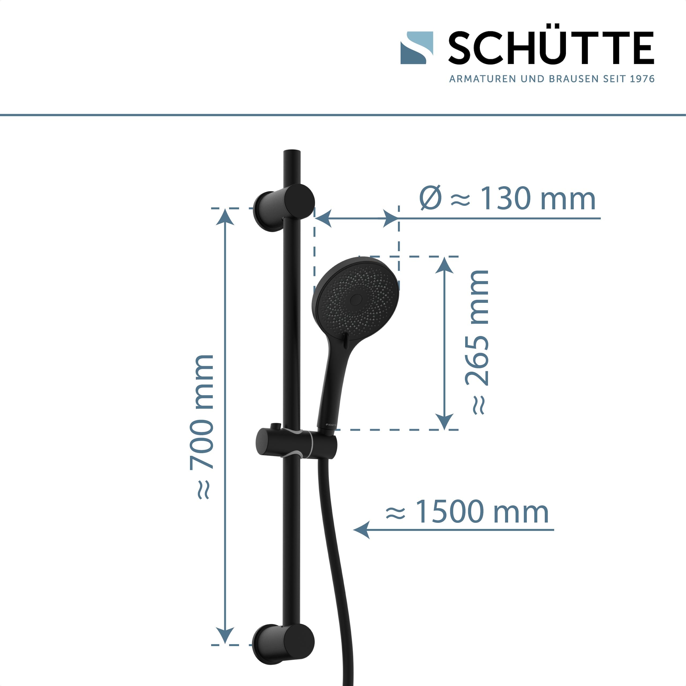 Schütte Handbrause »RAVEN«, (Set), 3-fach verstellbar, Antikalk, wassersparend