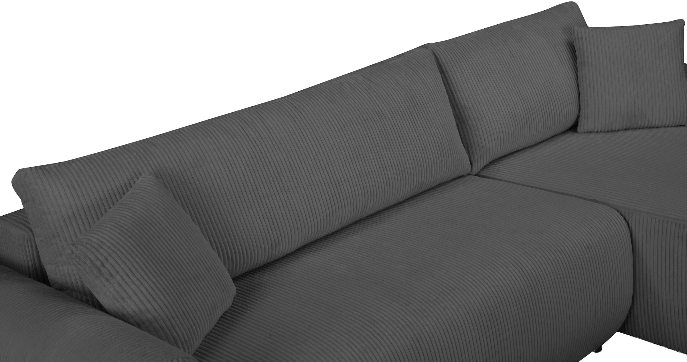 OTTO home Ecksofa »JONAA Cord L-Form, 241cm. OTTO. Verlässliche Qualität« Tonnentaschen-Federkern, Bettkasten, Schlafsofa (133/200)