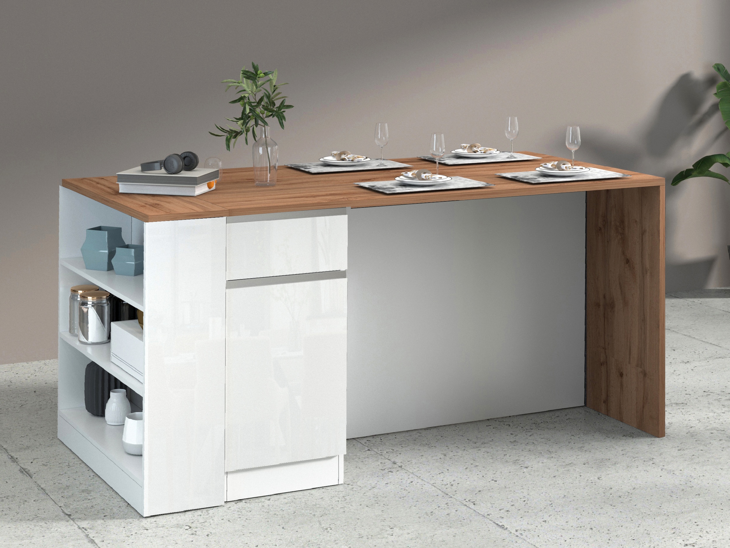 KOCHSTATION Küchenregal »Sole,Regal,Standregal,Küchenregal,Ablageregal«, Kombinierbar mit Kücheninsel Serie Sole Kochstation