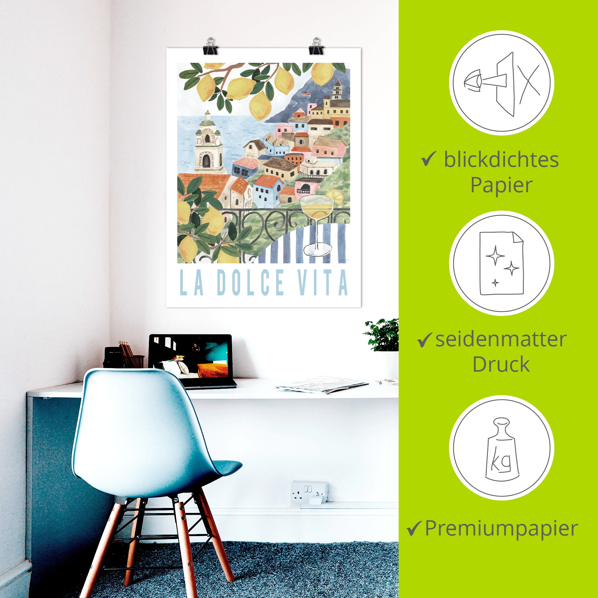 Artland Wandbild »Mediterranean View I« Meer Bilder 1 Stk. tlg. als Alubild, Leinwandbild, Poster, Wandaufkleber in verschied. Größen